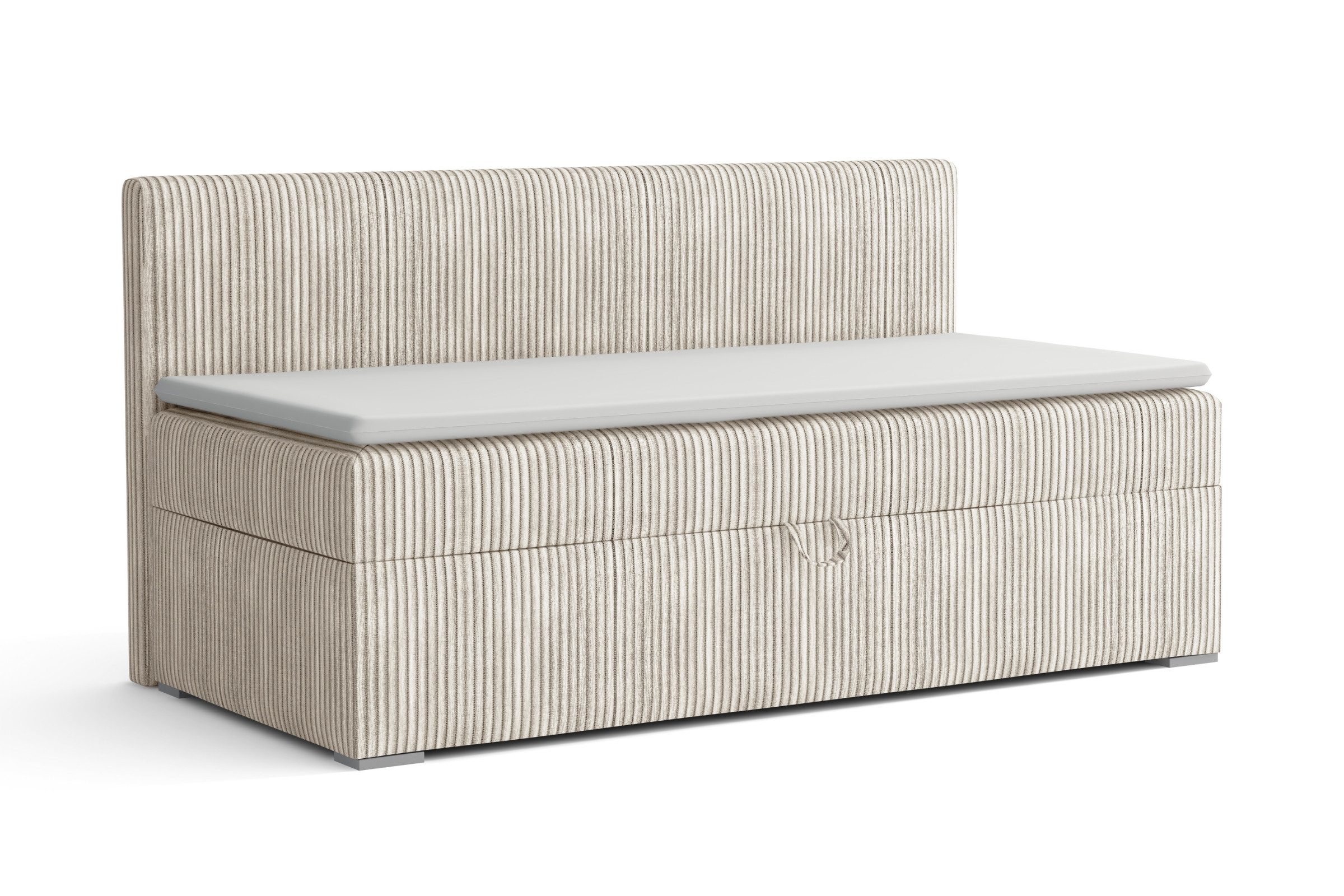 Deine Möbel 24 Boxspringbett MATEO Daybett Tagesbett Schlafsofa Couch Jugendsofa Stauraumbett (Vollwertiges 2-in-1 Möbelstück, in COrd-Stoff Cord-Bezug, 1-St., 90x200, 100x200 cm, Ecru, Beige, Hellgrau, Anthrazit, Schwarz), seitlich aufklappbarer Bettkasten für schnellen & praktischen Stauraum
