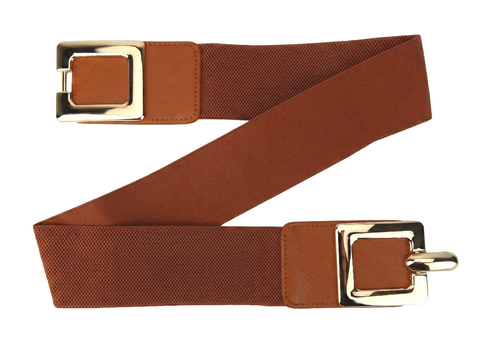 Ella Jonte Stretchgürtel eleganter breiter Taillengürtel mit goldfarbener Schnalle 85-100 cm – Bild 3 von 4
