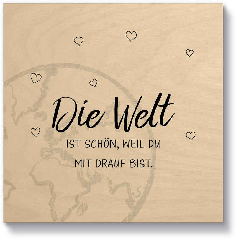Artland Holzbild »Die Welt«, Sprüche & Texte (1 St)