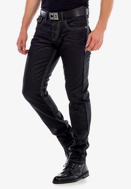 Cipo & Baxx Bequeme Jeans im glänzenden Matt-Look in Straight Fit