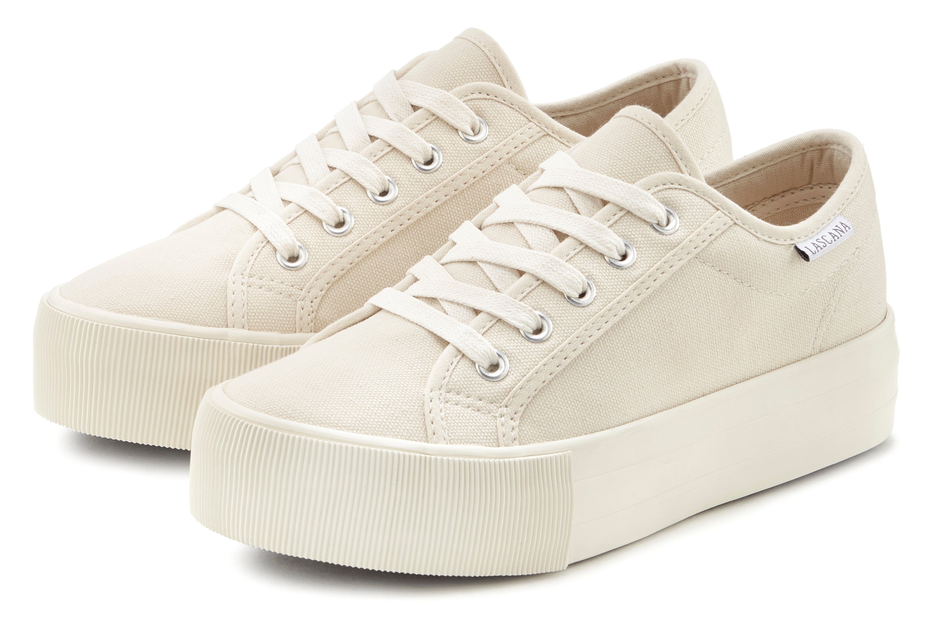 LASCANA Sneaker Schnürhalbschuh, Freizeitschuh aus Textil günstig online kaufen