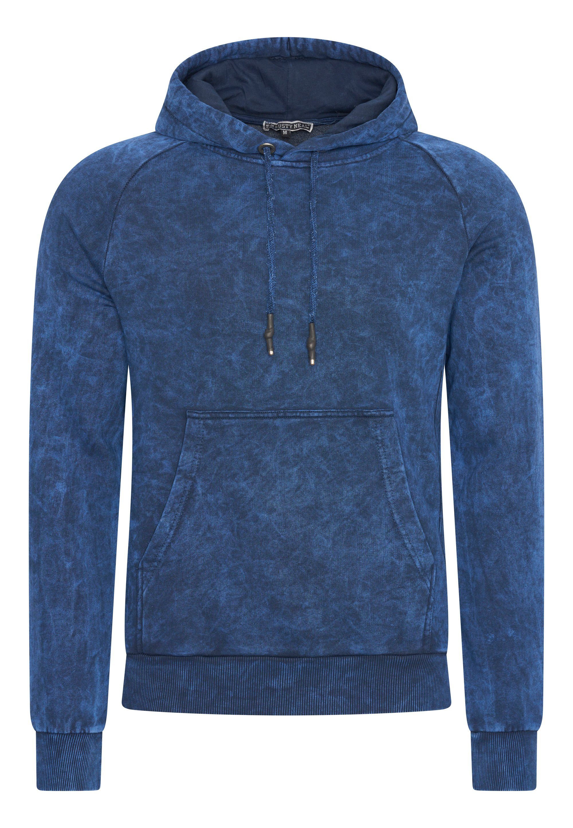 Rusty Neal Kapuzensweatshirt in verwaschenem Design indigo