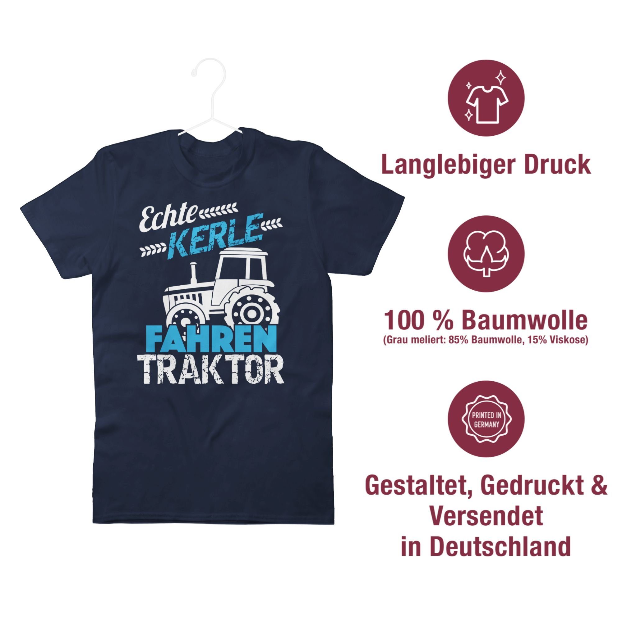 Shirtracer T-Shirt Echte Kerle 02 Navy Blau Traktor fahren Traktor