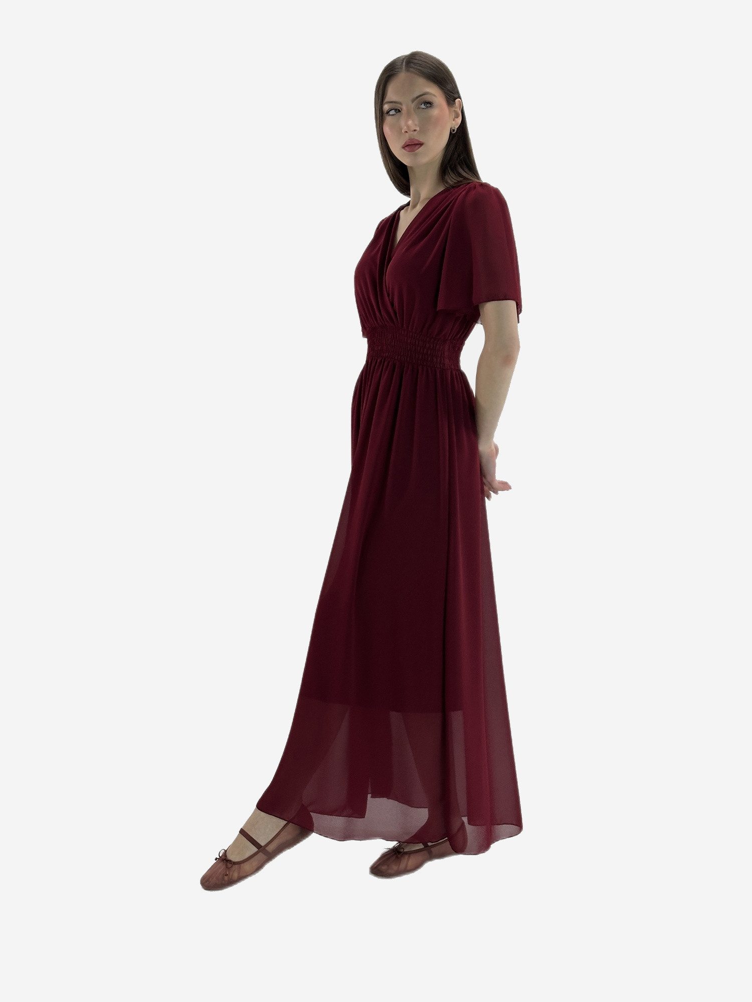 Elara Maxikleid Sommer-Maxikleid mit V-Ausschnitt