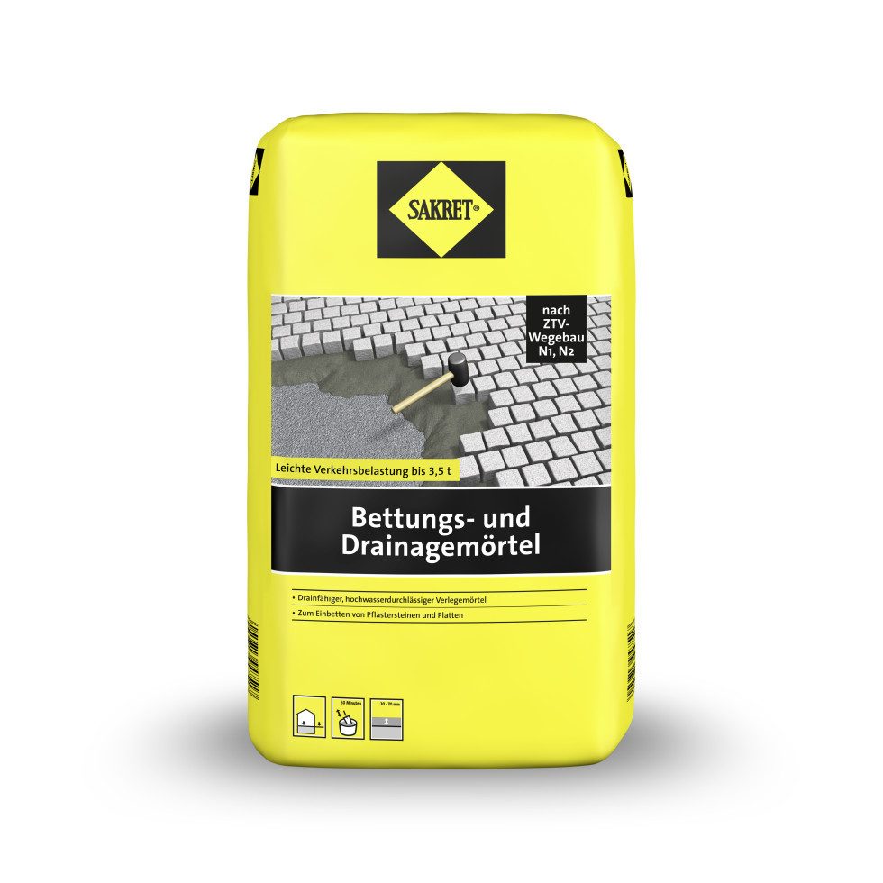 Sakret Mörtel SAKRET Bettungs- und Drainagemörtel 10 kg Sack