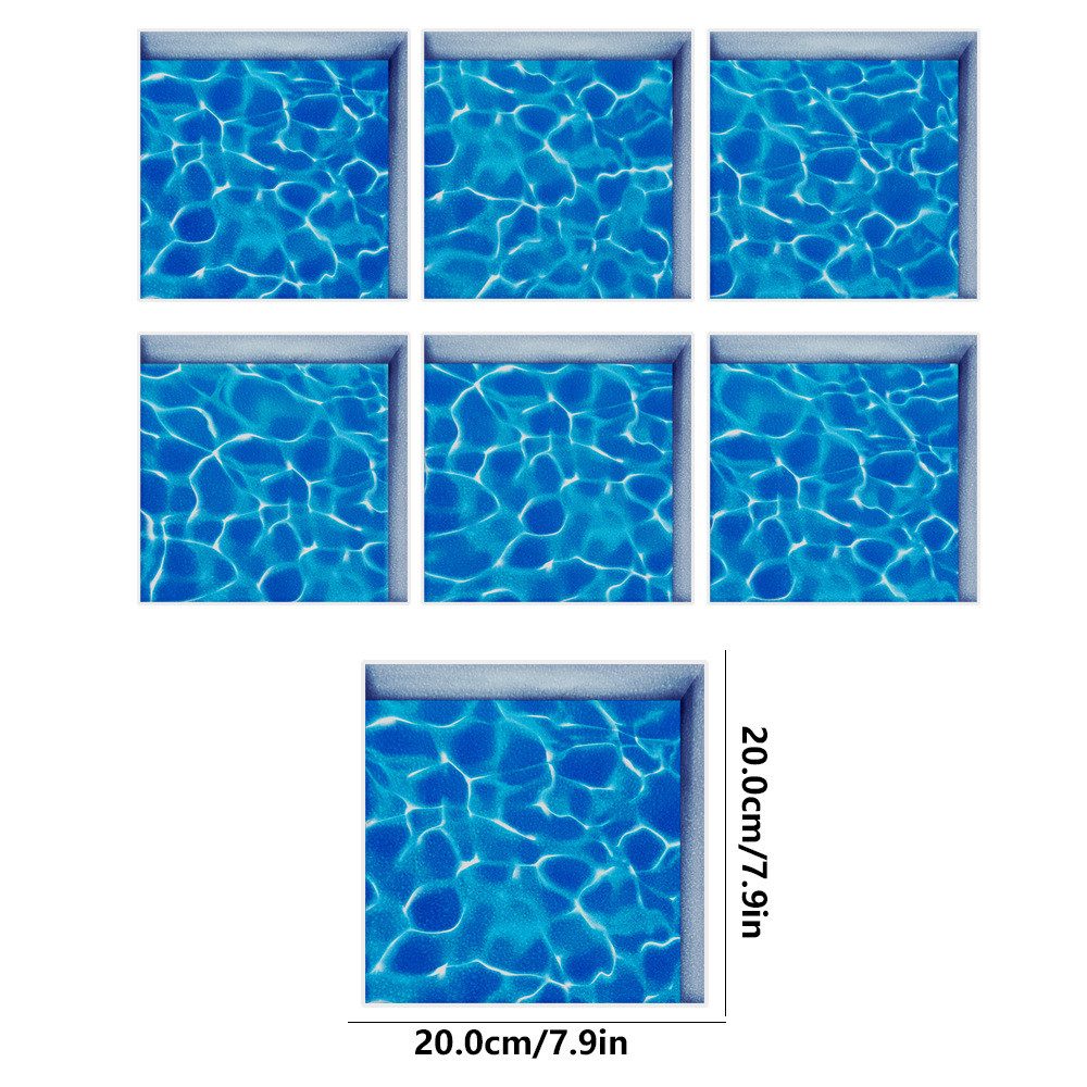 COOL-i ® Anti-Rutsch-Pad 6× Anti-Rutsch Aufkleber für Badewanne & Dusche, 3D, für Fliesen & Wannen (Wellenmuster)