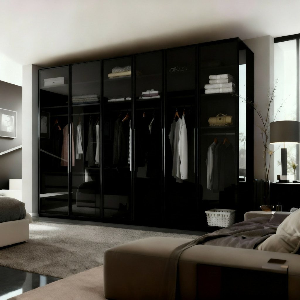 Palms-Store Kleiderschrank Kleiderschrank Monaco Hochglanz, mit Glasrahment günstig online kaufen