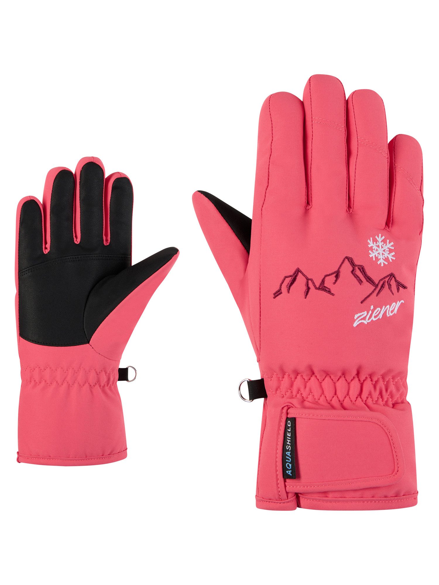 Ziener Skihandschuhe LAILLA-Z AQUASHIELD® MÄDCHEN wasserdicht, winddicht, atmungsaktiv, warm, bestickt