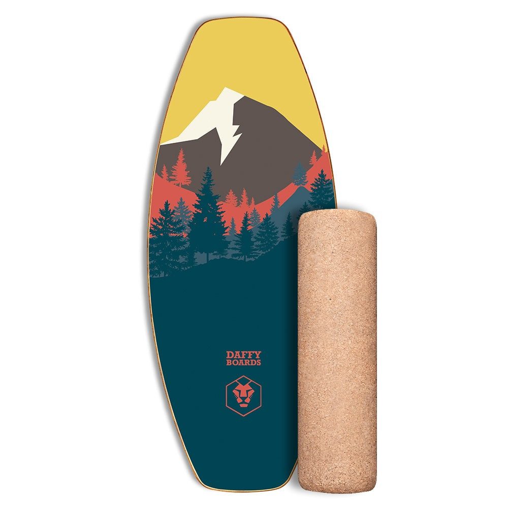 Balanceboard Allrounder Balance Board Set mit Korkrolle - Design: Mountain