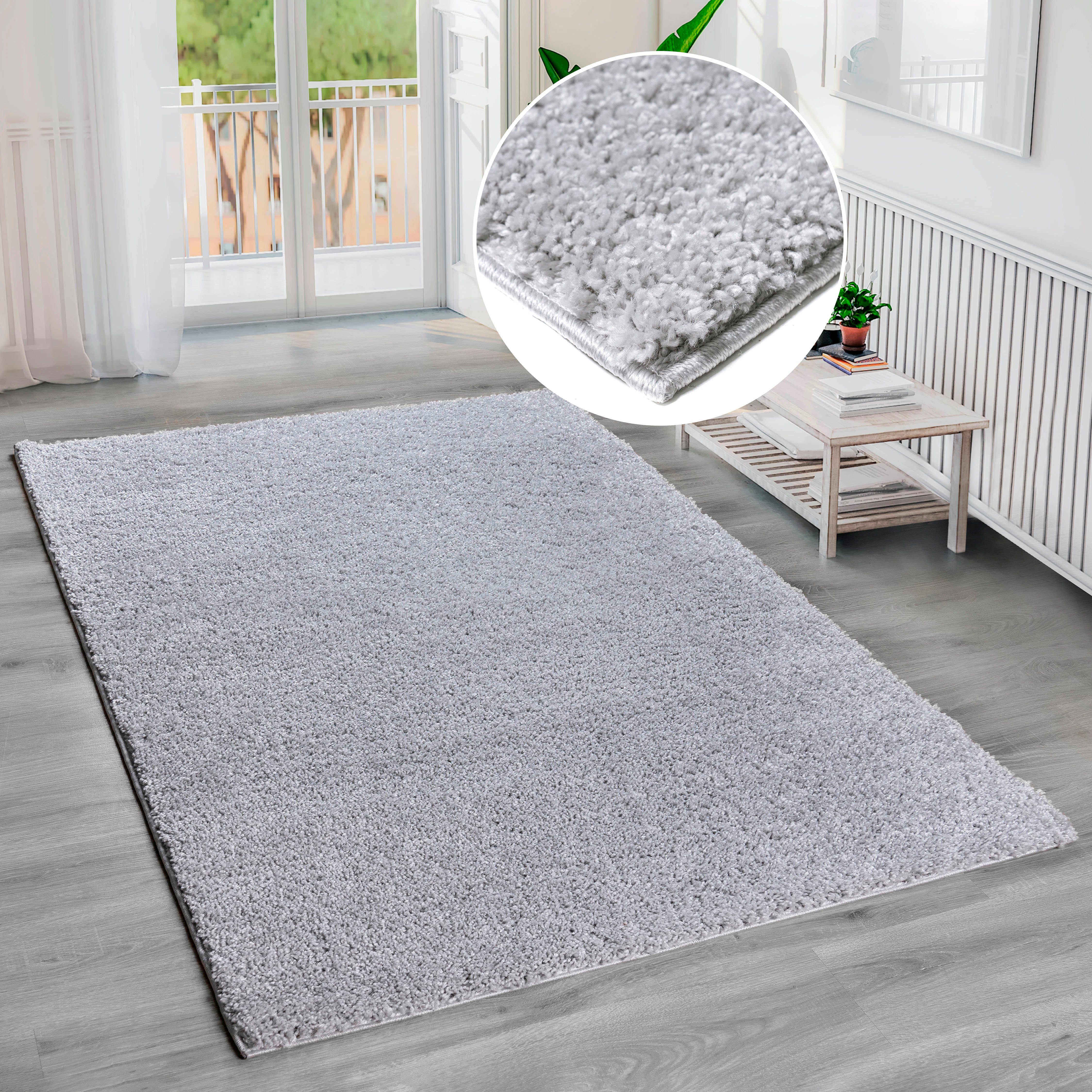 Bruno Banani Hochflor-Teppich Shaggy Soft, rechteckig, Höhe: 30 mm, gewebt, Uni Farben, besonders weich und kuschelig, Kundenliebling