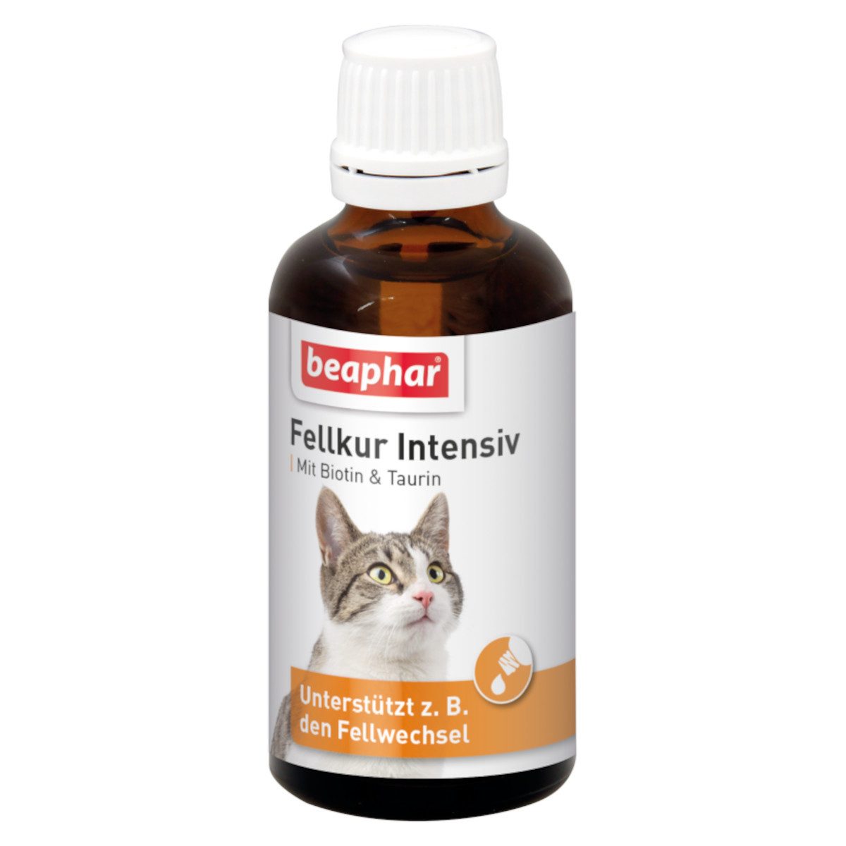 beaphar Fellkur Intensiv für Katzen, 50 ml, Ergänzungsfuttermittel für: Katzen