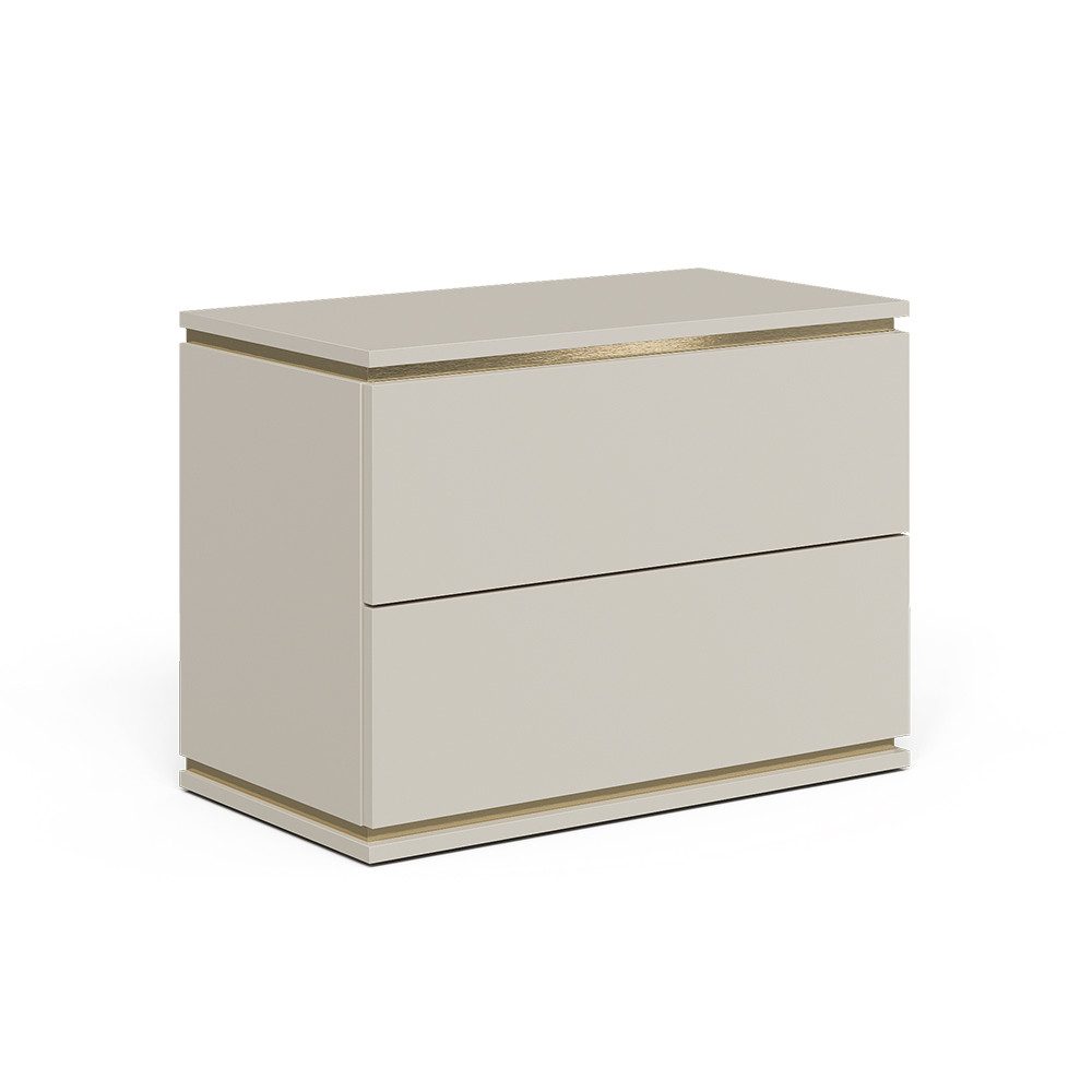 Vicco Nachtschrank Linette, Cashmere/Gold, 66 x 48.6 cm mit 2 Schubladen (1-St)