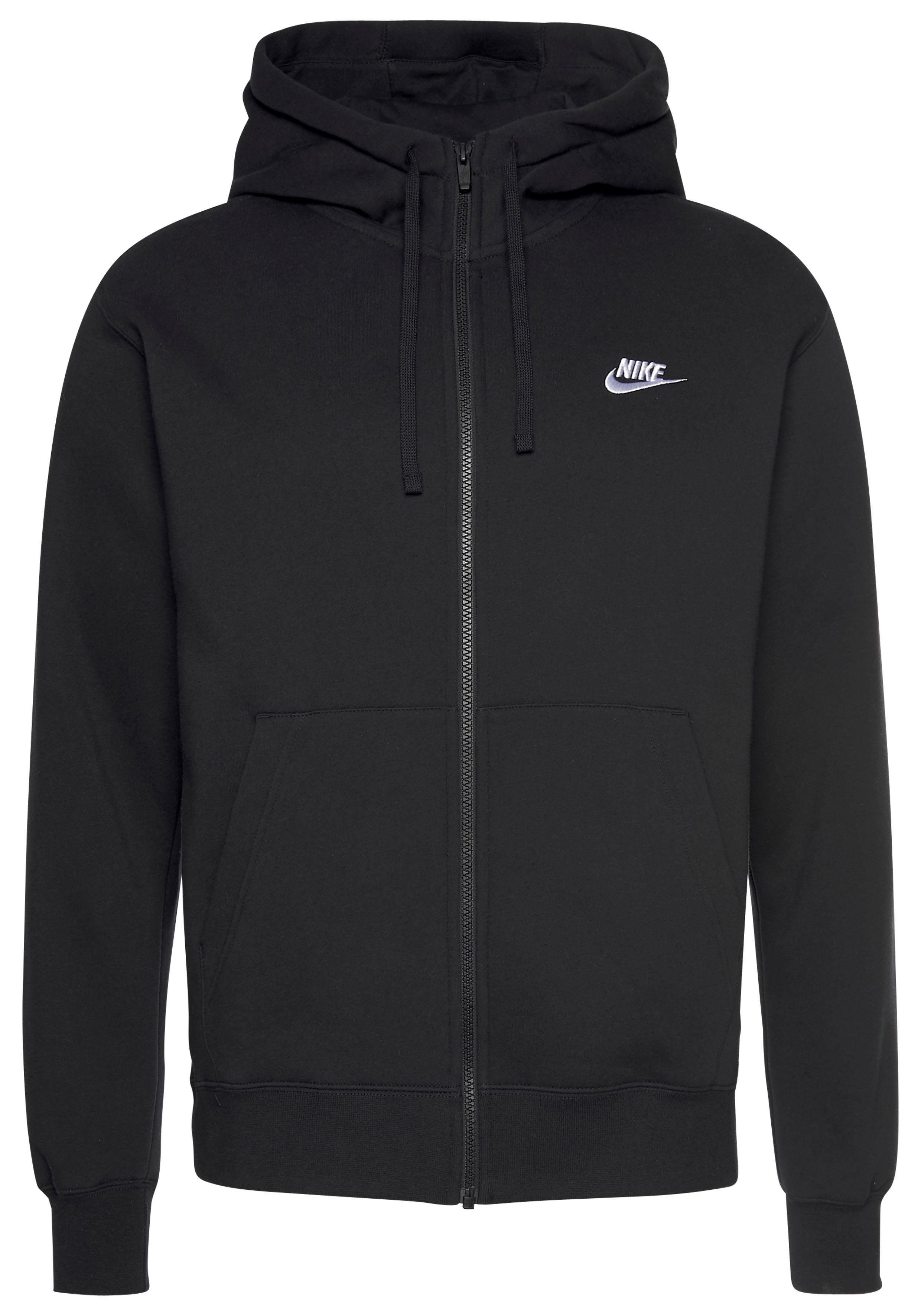 Hoodie Fleece Nike Sportswear schwarz Full-Zip Sweatjacke Club Men's