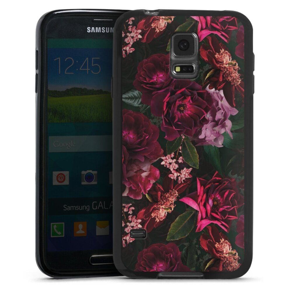 DeinDesign Handyhülle Rose Blumen Blüte Dark Red and Pink Flowers, Samsung Galaxy S5 Silikon Hülle Bumper Case Handy Schutzhülle