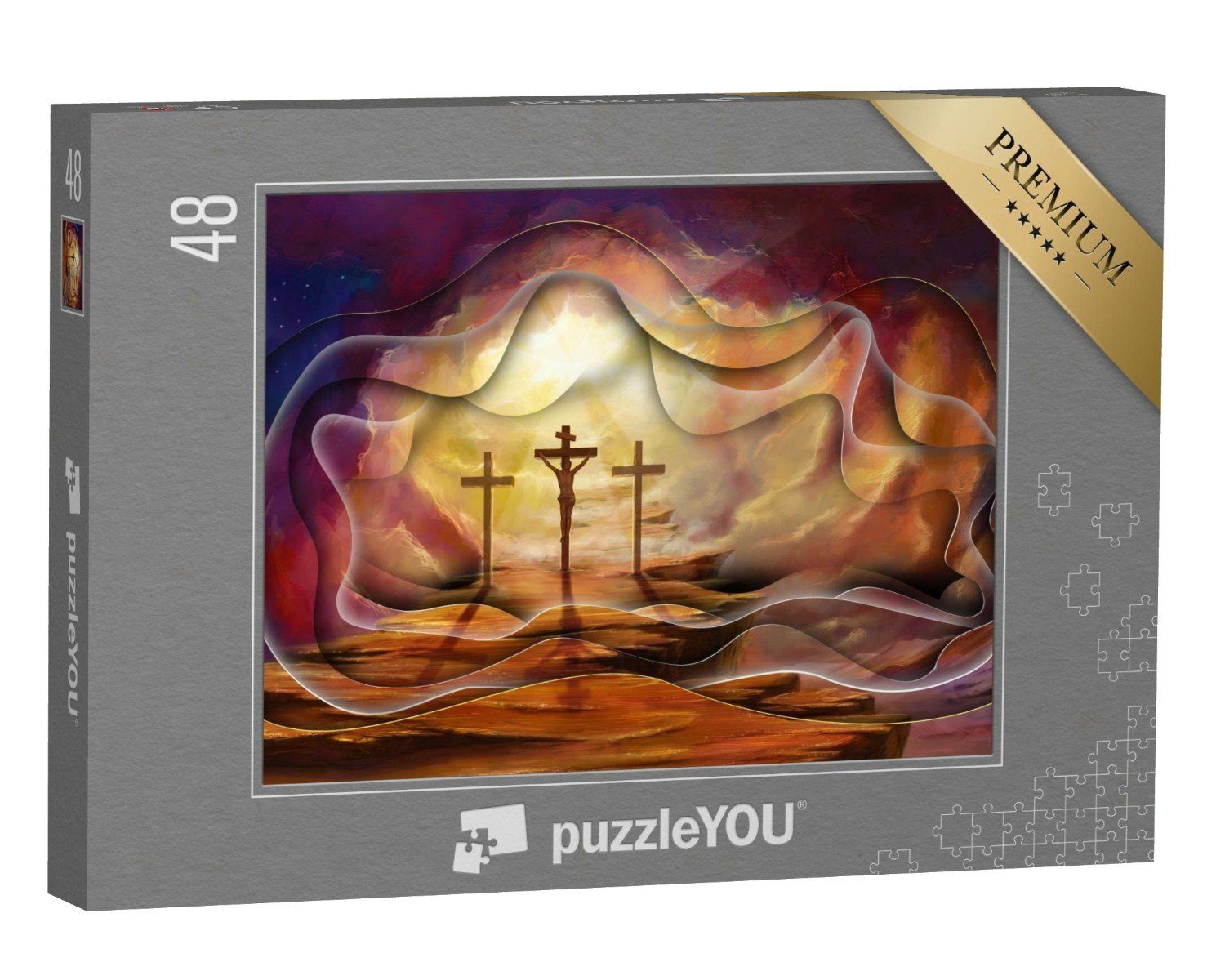 puzzleYOU Puzzle Digitale Kunst: Die Kreuzigung, 48 Puzzleteile, puzzleYOU-Kollektionen Christentum
