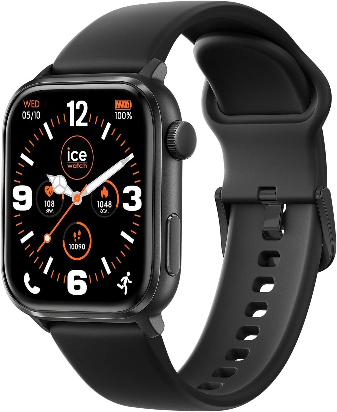 ice-watch Smartwatch (4,5 cm, android ios), Smartwatch mit GPS AMOLED Display Fitnessfunktionen Musiksteuerung