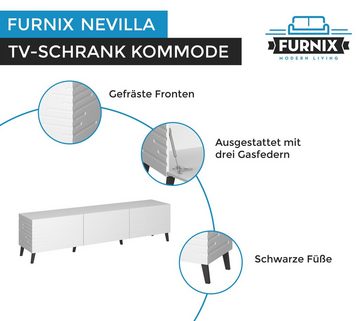 Furnix TV-Schrank NEVILLA Fernsehschrank mit dekorativen gefrästen Fronten Maße: B186 x H48 x T40 cm