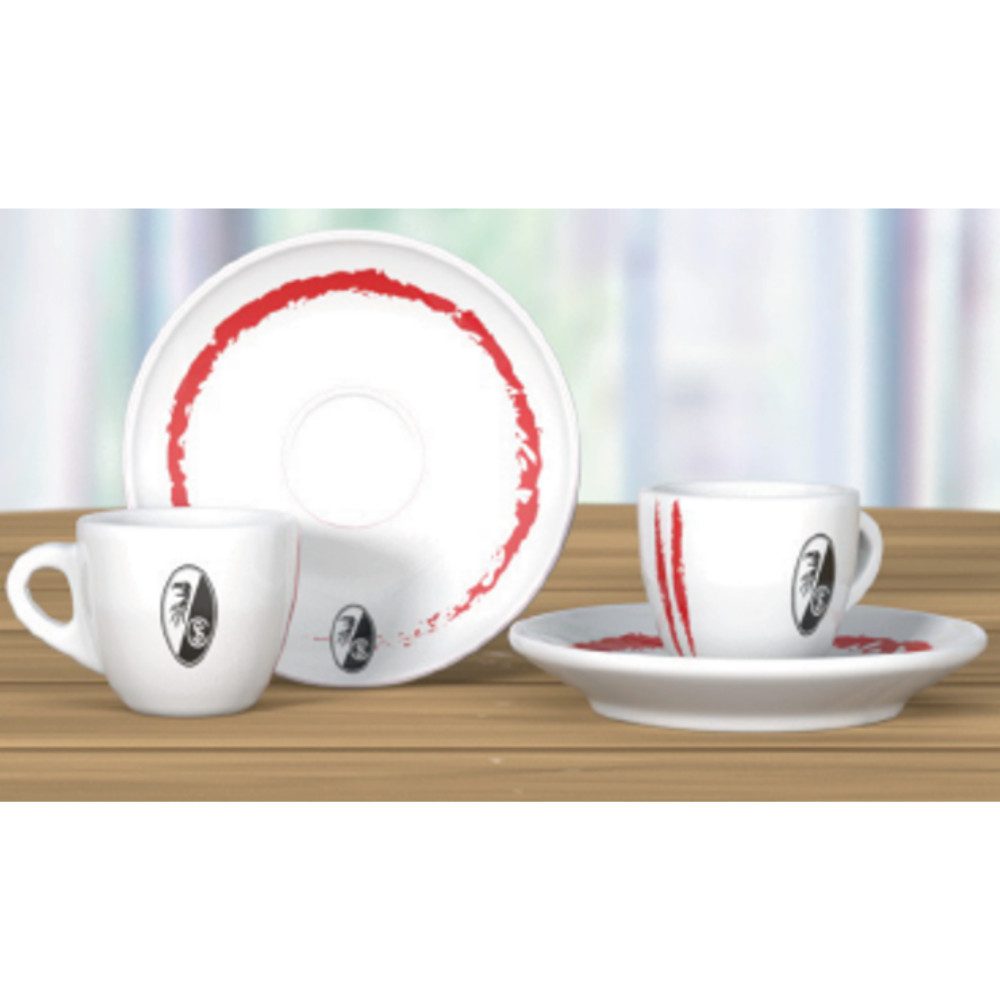 SC Freiburg Küchenorganizer-Set SC Freiburg Espresso Set "weiß-rot"