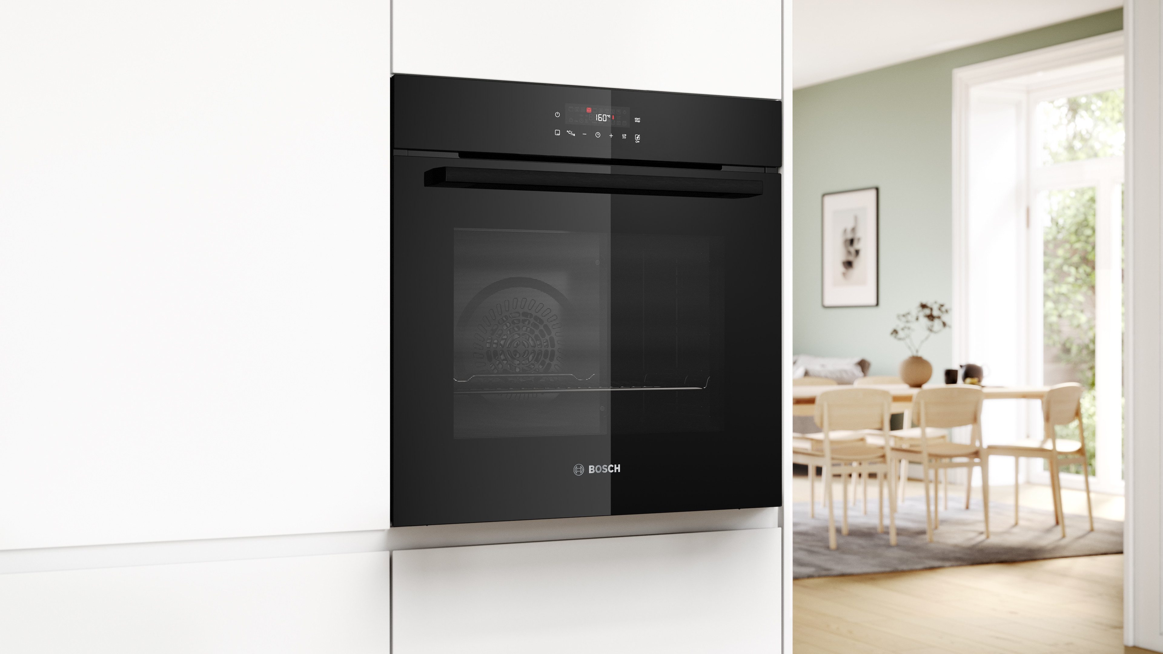 BOSCH Pyrolyse Backofen Serie 2 HBA572BB4, mit Teleskopauszug nachrüstbar, Einfache Touch-Bedienung & 3D-Heißluft für beste Backergebnisse