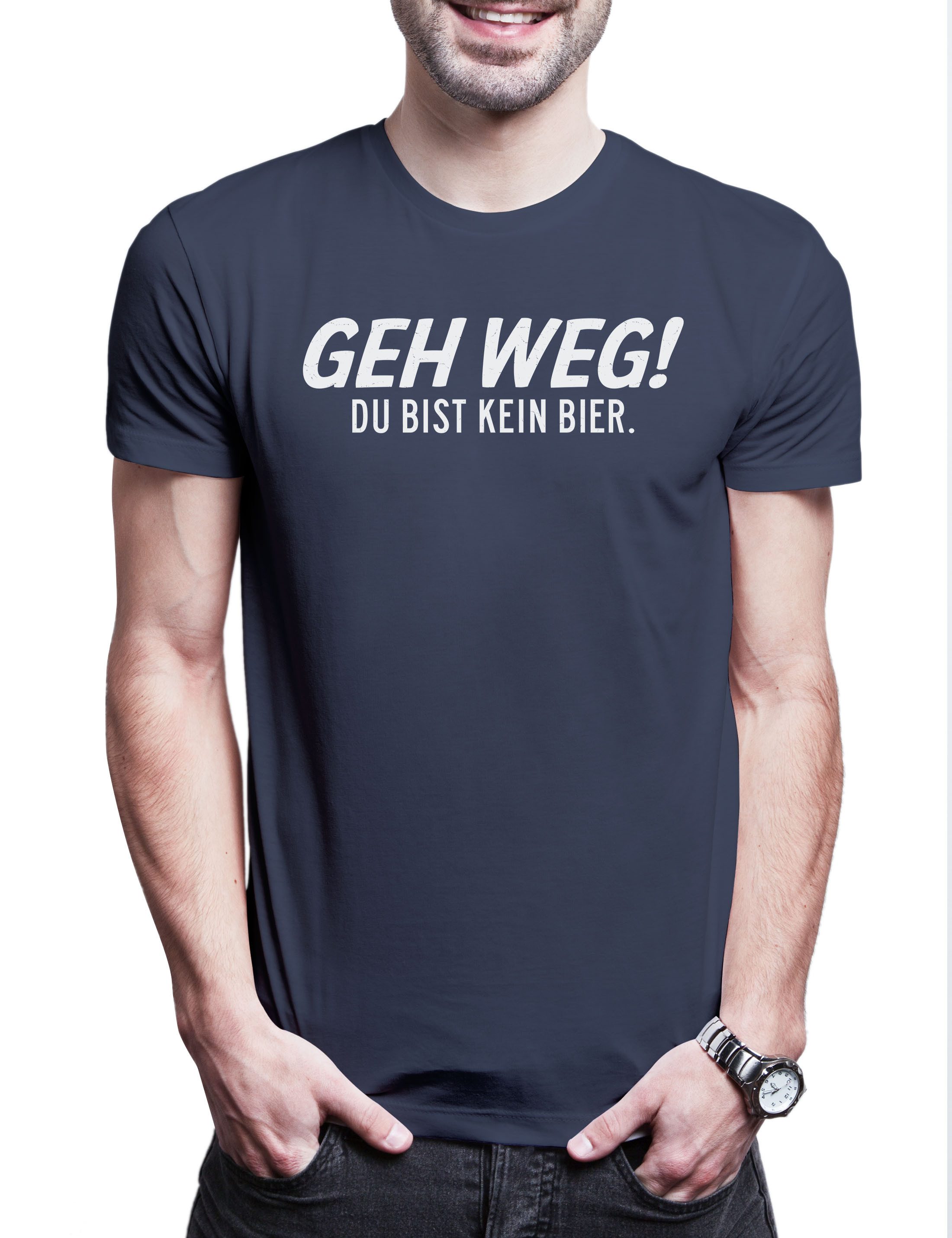 Print-Shirt Geh weg! Du bist kein Bier. Herren T-Shirt Beer Party Kostüm Fasching
