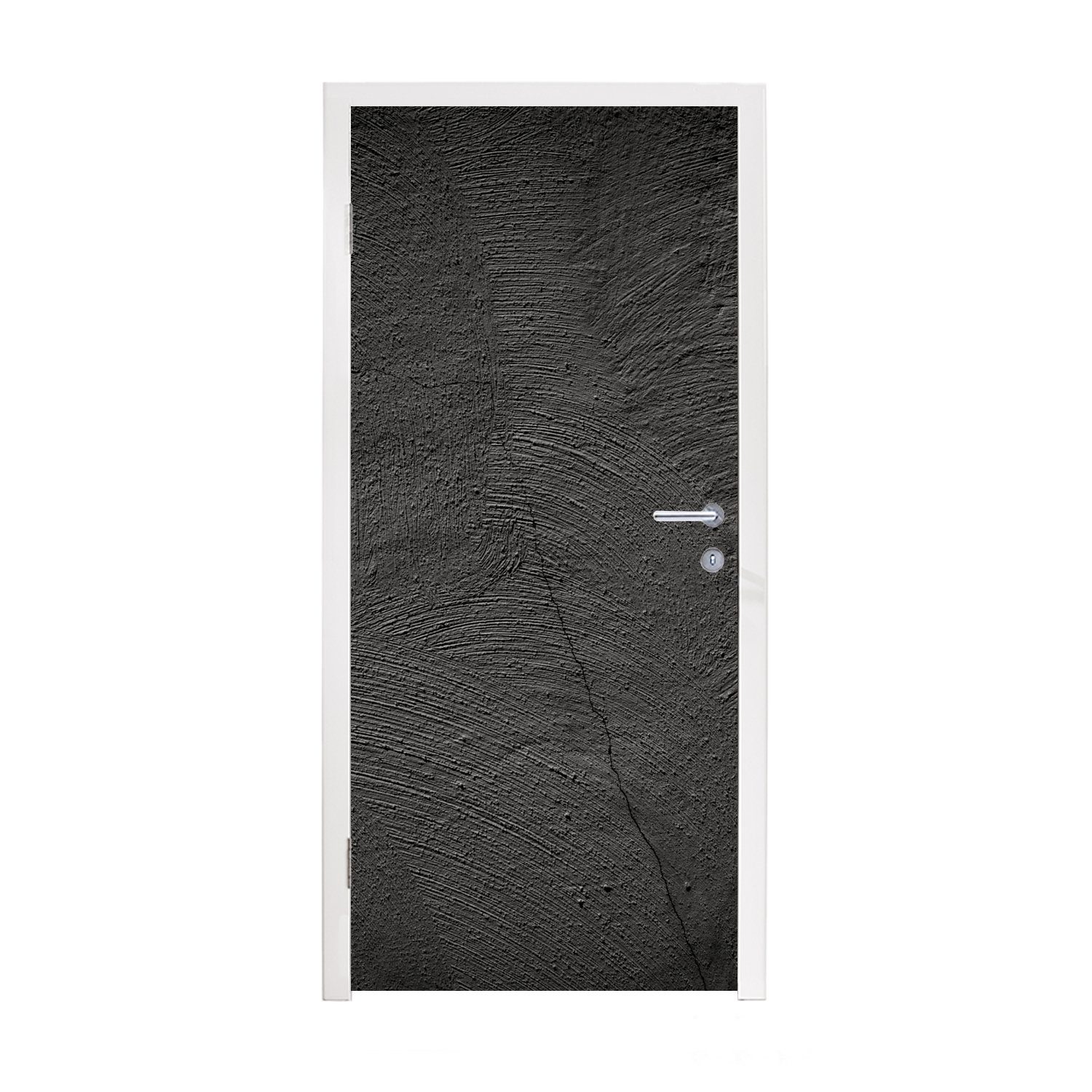 MuchoWow Türtapete Konkreter Druck - Industriell - Schwarz, Matt, bedruckt, (1 St), Fototapete für Tür, Türaufkleber, 75x205 cm