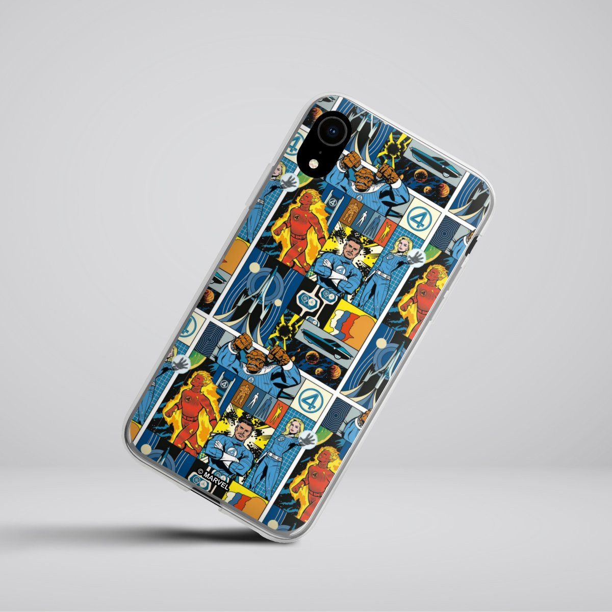 DeinDesign Handyhülle Marvel The Fantastic Four Offizielles Lizenzprodukt, Apple iPhone Xr Silikon Hülle Bumper Case Handy Schutzhülle