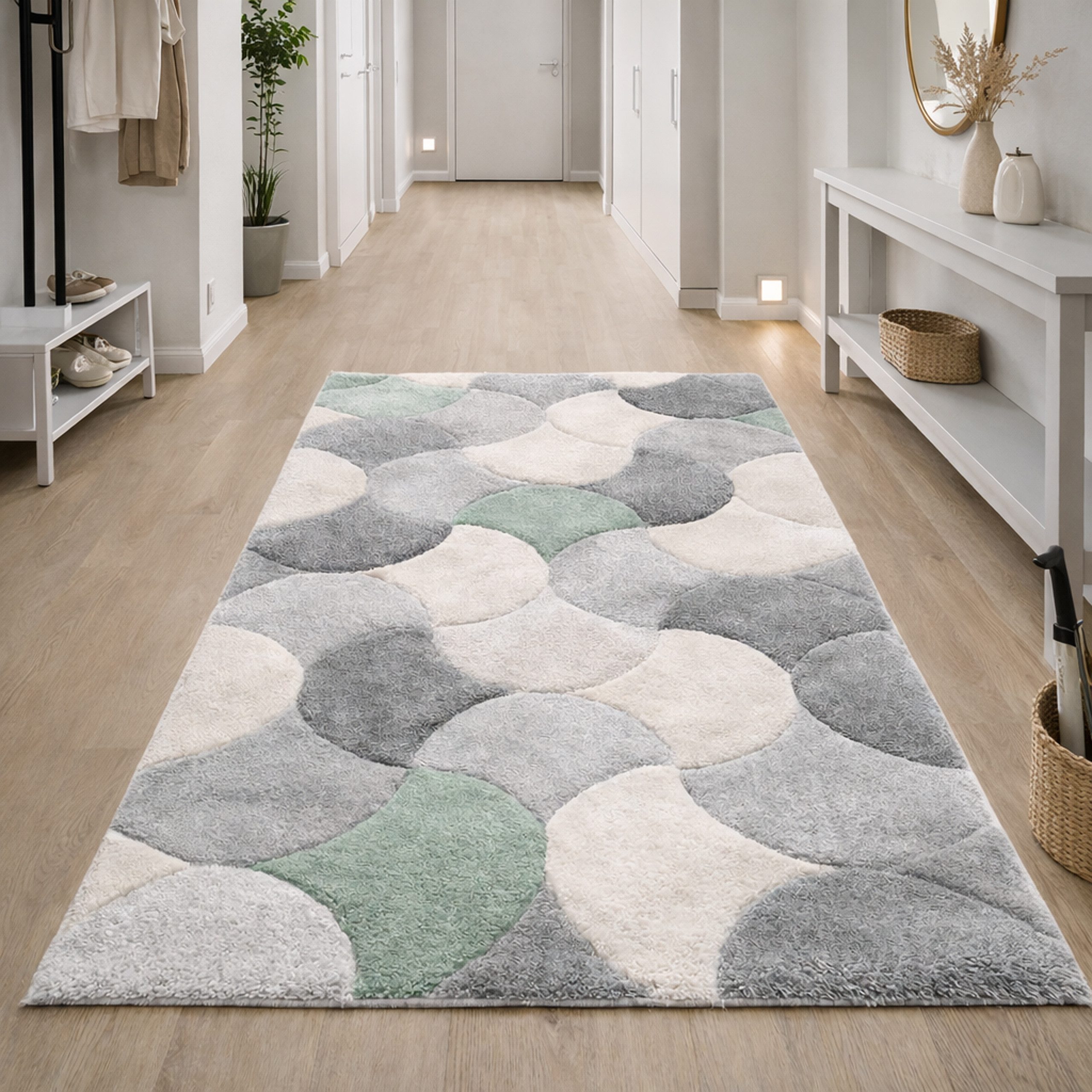 Carpetia Teppich Moderner Teppich mit Konturenschnitt, rechteckig, Höhe: 13 mm, mehrfarbiges Muster in modernen Farbkombinationen