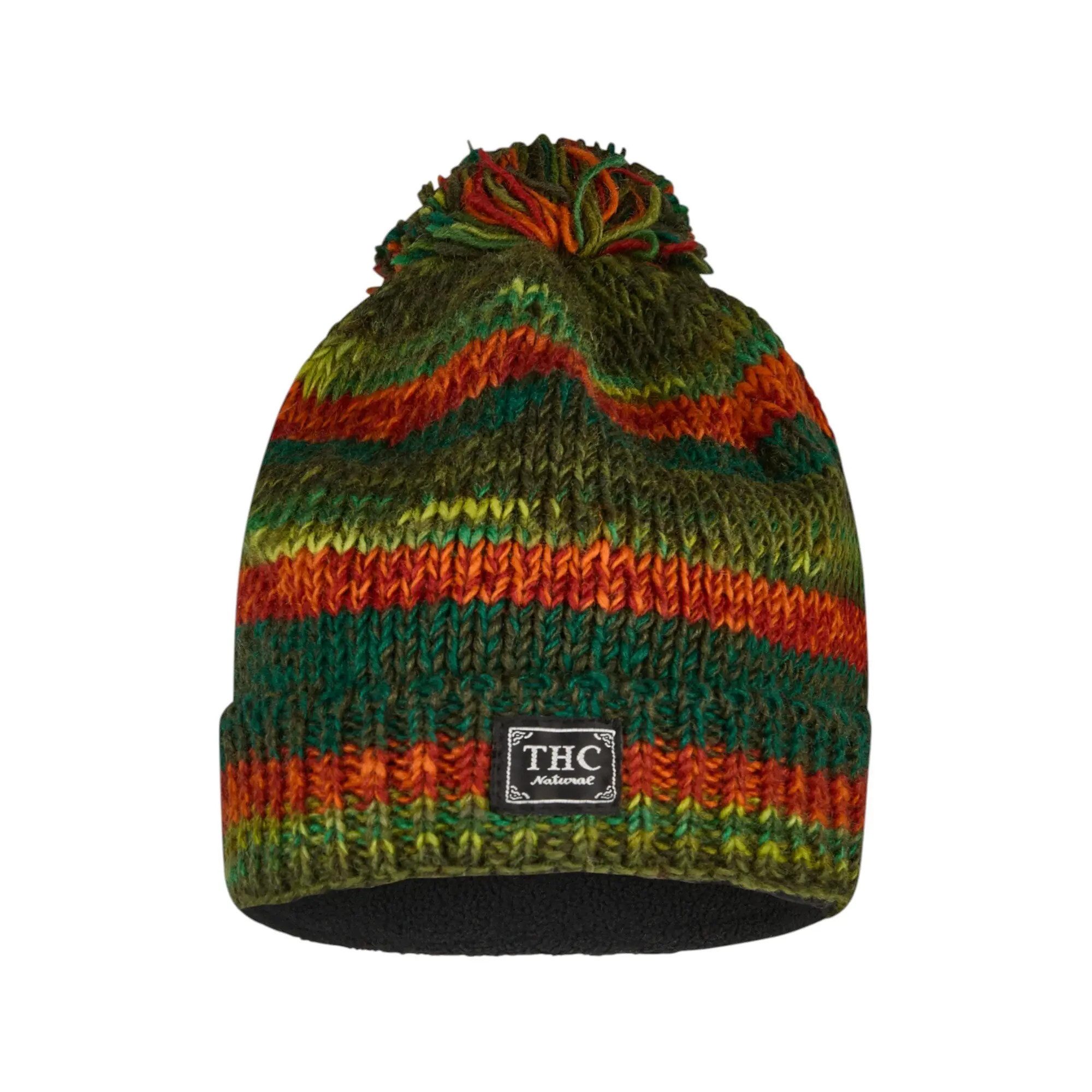 THC Natural Line Bommelmütze THC Schafwoll Pudelmütze 804 grün (1 Stück, 1-St., 1 Stück) Innenfutter: Fleece