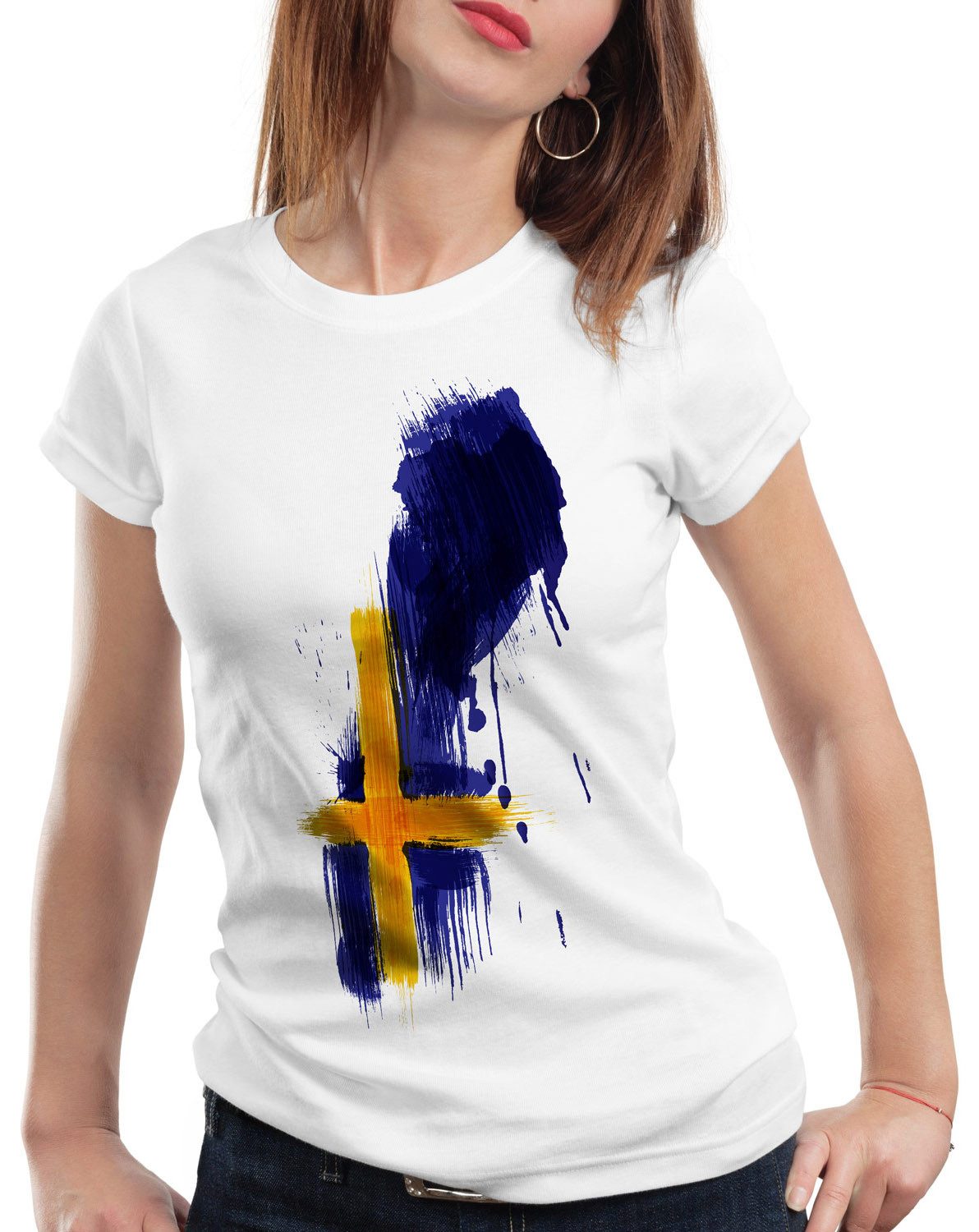 style3 T-Shirt Flagge Schweden Fußball Sport günstig online kaufen