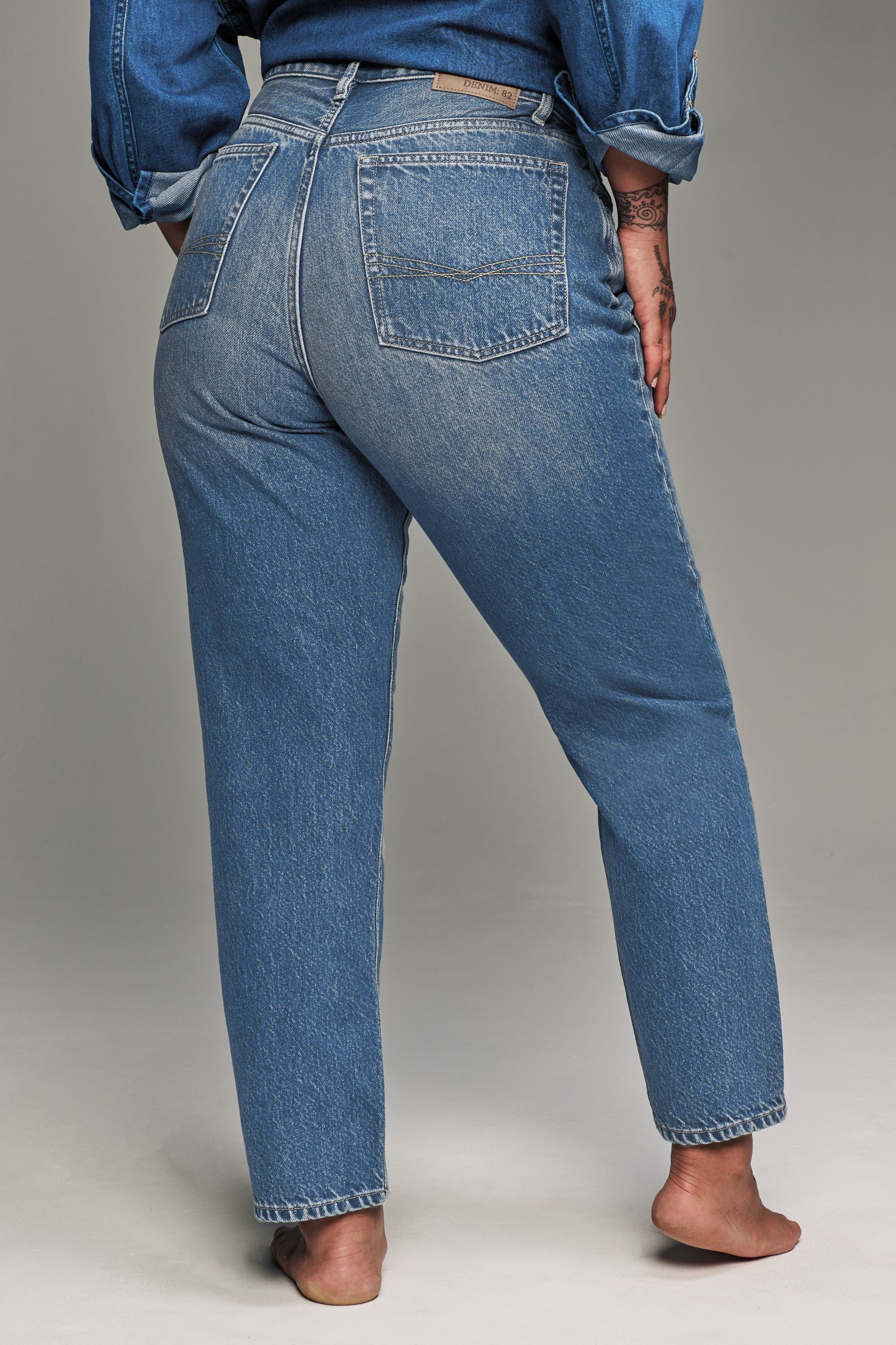 Next Mom-Jeans Sanduhr-Jeans Mom-Jeans 100% Baumwolle - Kurzgröße (1-tlg)