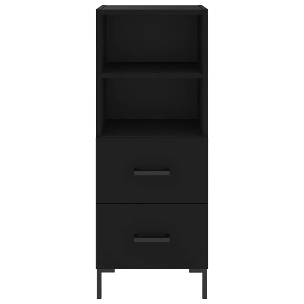 vidaXL Hochschrank Highboard Schwarz cm Schrank 34,5x34x180 Holzwerksto Kleiderschrank Regal