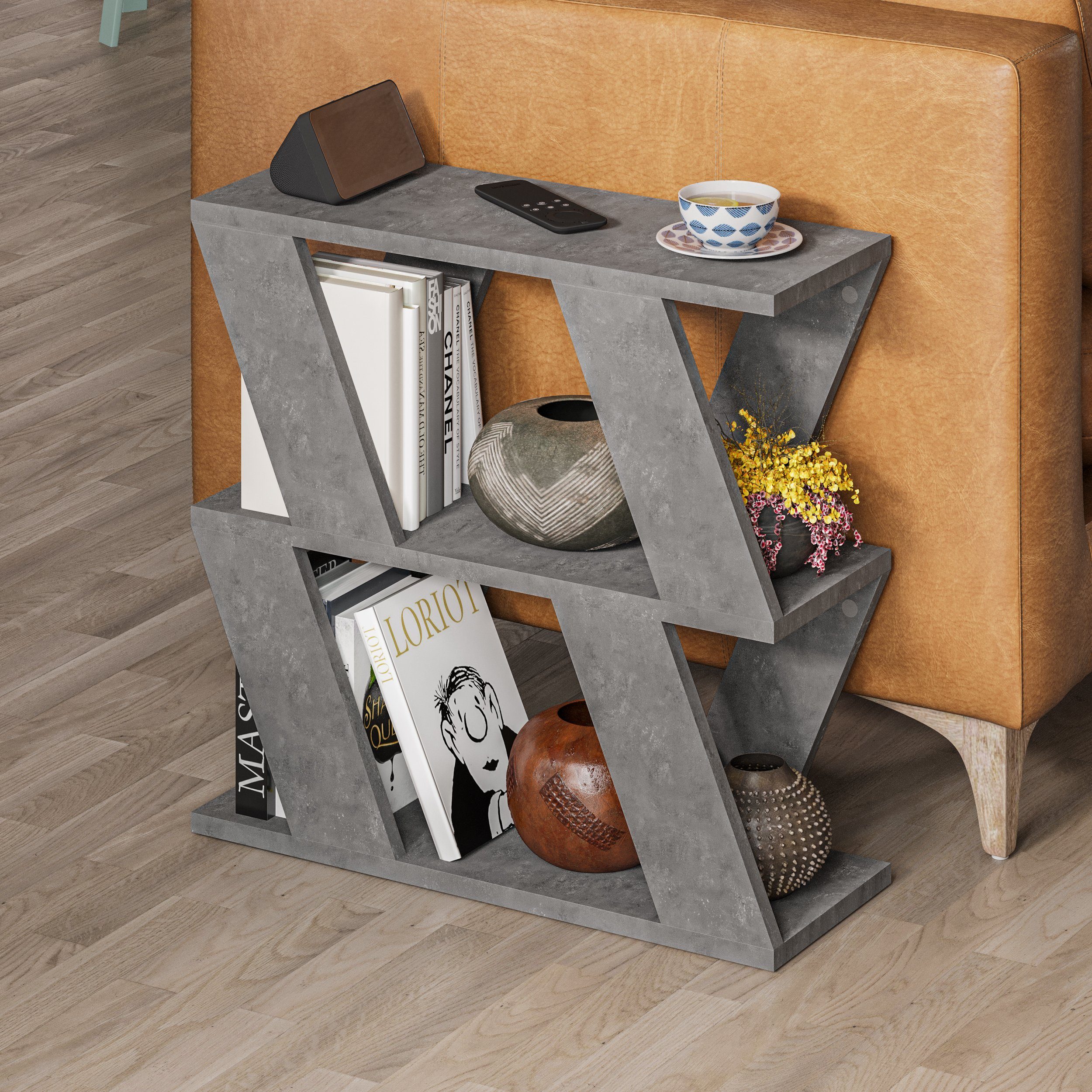 Decortie Beistelltisch Lazena, Modern Beistelltisch, Seite Ende Couchtisch, 60 x 21,2 x 55,4 cm