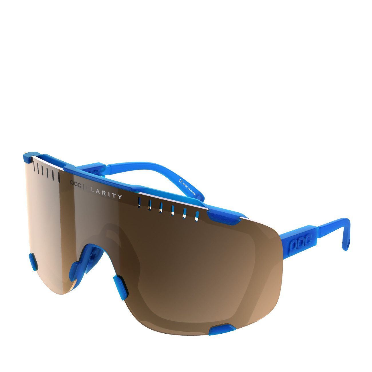 POC Sportbrille POC Devour Sunglasses Opal Blue Translucent Brown Silver Mirror