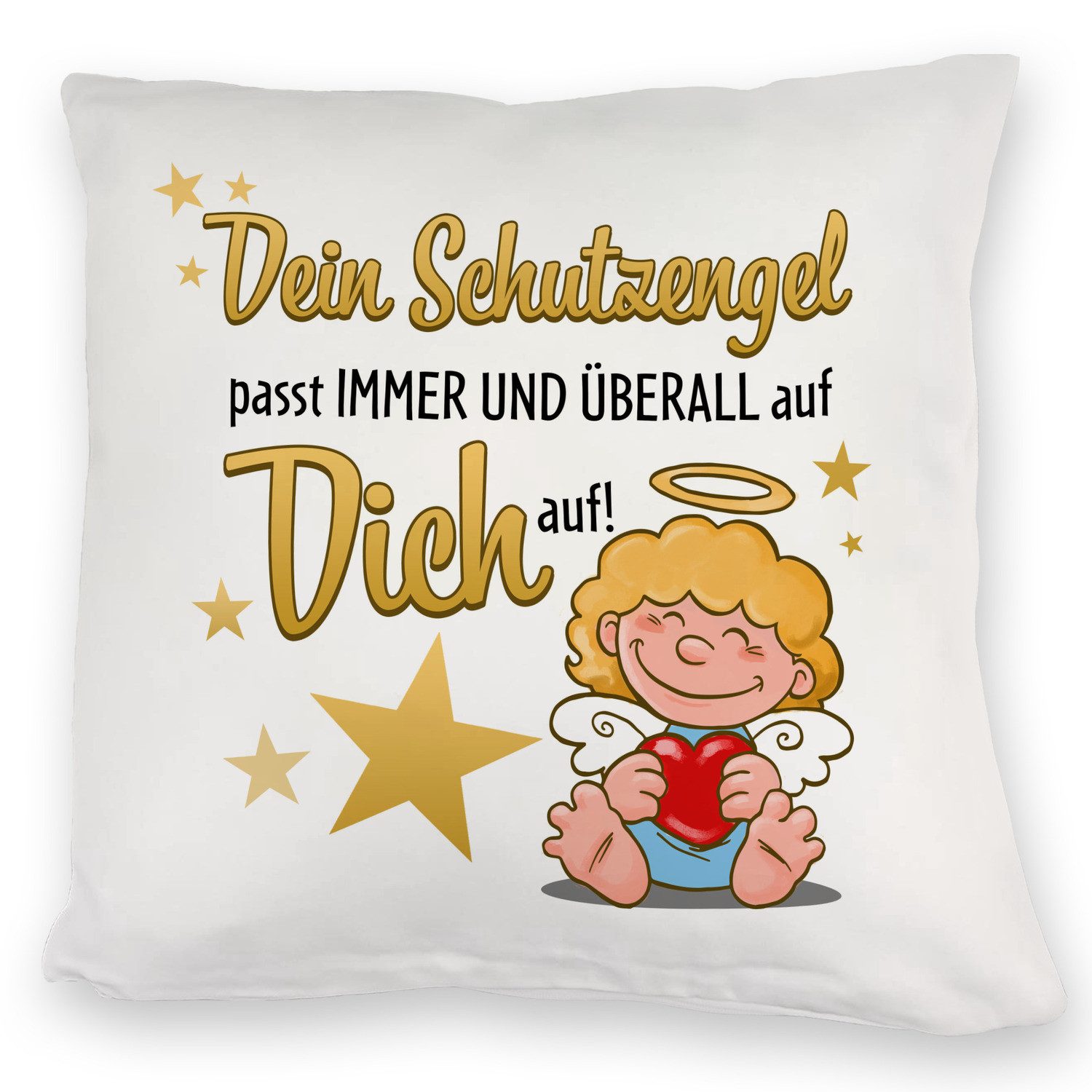 speecheese Dekokissen Schutzengel Kuschelkissen mit Spruch