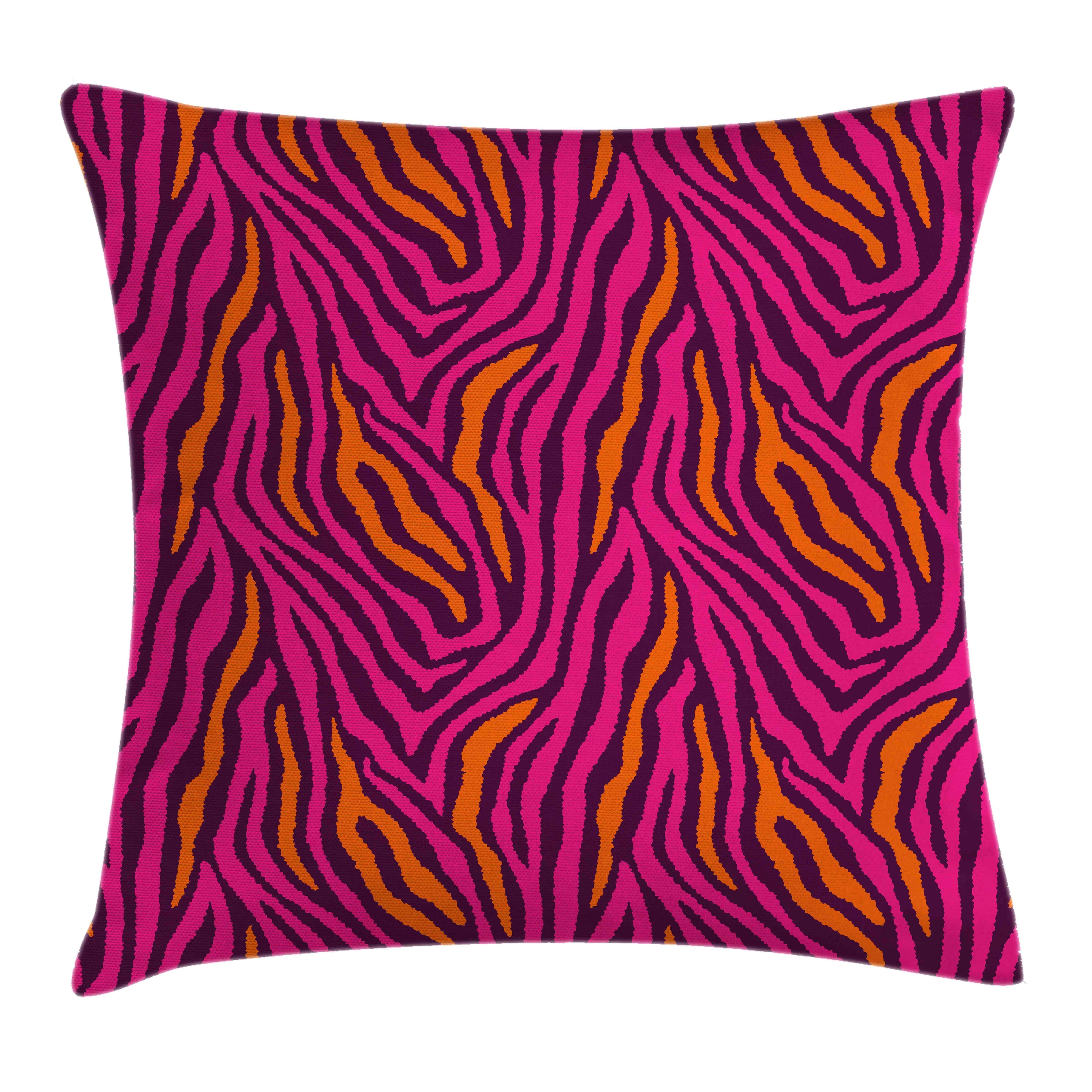 Kissenbezüge Waschbar mit Reißverschluss Kissenhülle mit Farbfesten Klaren Farben Beidseitiger Druck, Abakuhaus (1 Stück), Safari Zebra-Muster-Streifen-Design