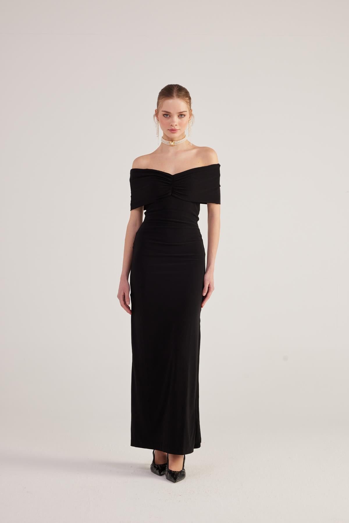 HOLLY LOLLY Midikleid Langes Leila Kleid mit Schlitz