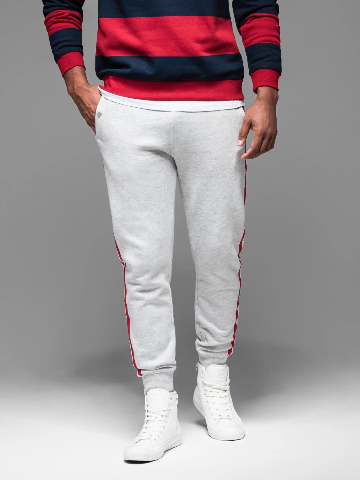 OMBRE Sweathose Sweatpants mit Paspeln und gerippten Beinen