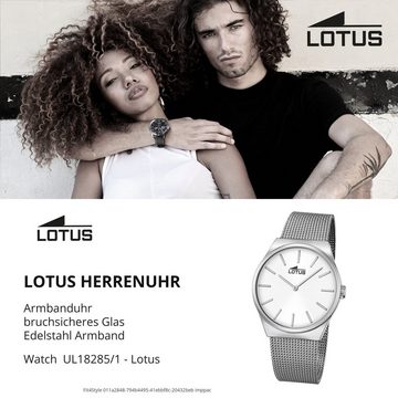 Lotus Quarzuhr Lotus Unisex Uhr Elegant L18285/1, Unisex-Uhr rund, mittel (ca. 39mm), Edelstahlarmband, Elegant-Style