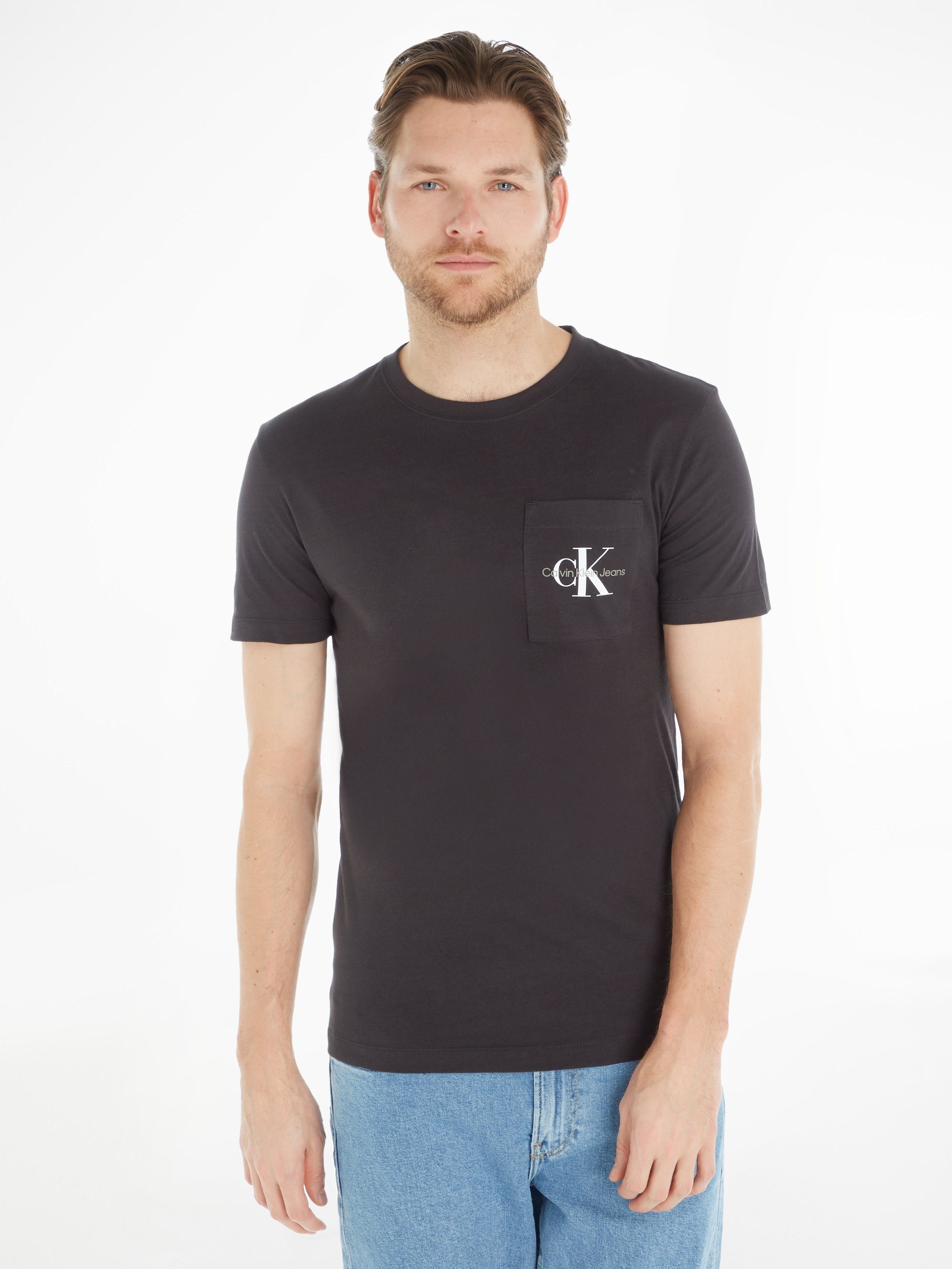 TEE CORE Ck MONOGRAM Black Jeans POCKET SLIM Klein T-Shirt Calvin