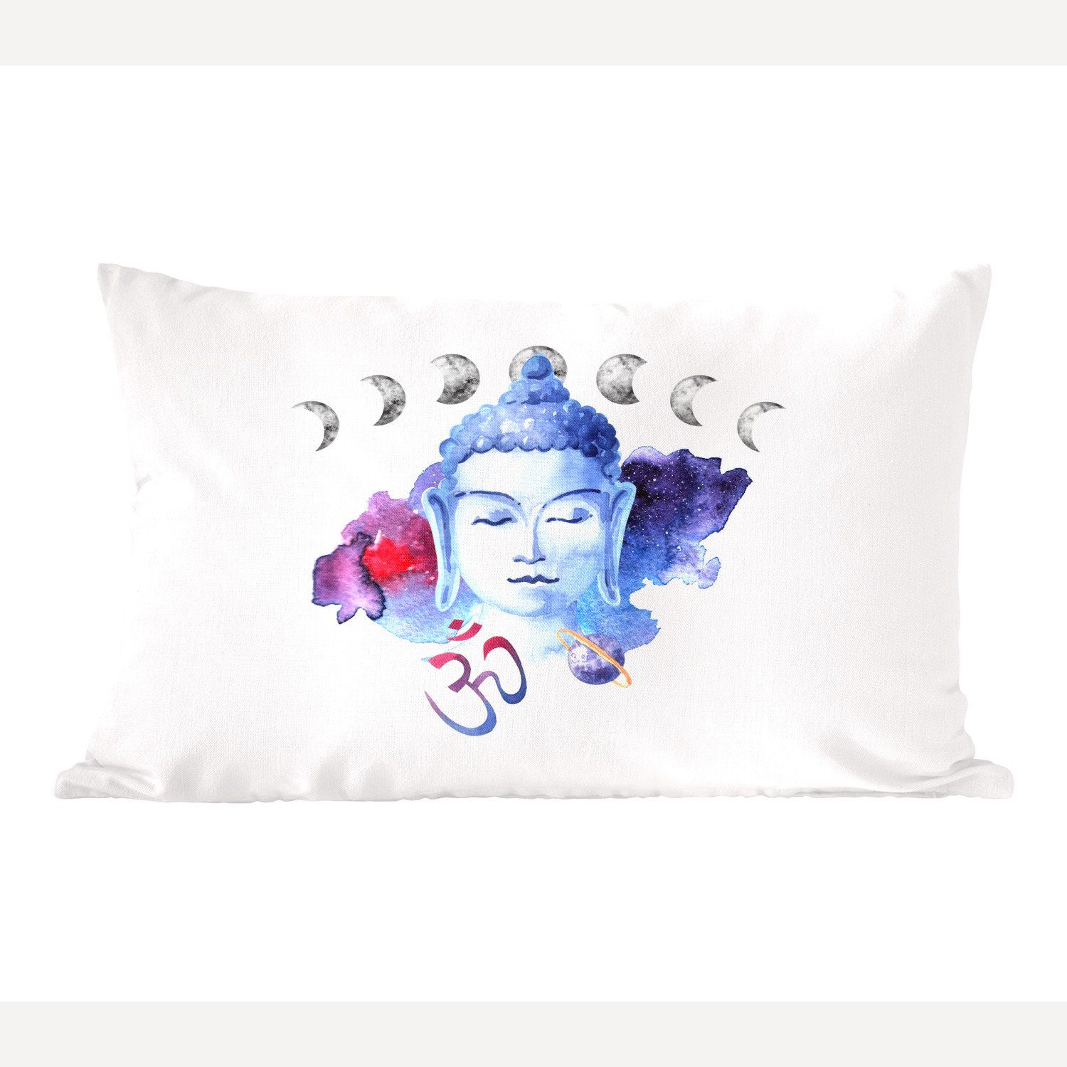 MuchoWow Dekokissen Buddha - Kopf - Mond, Wohzimmer Dekoration, Zierkissen, Dekokissen mit Füllung, Schlafzimmer