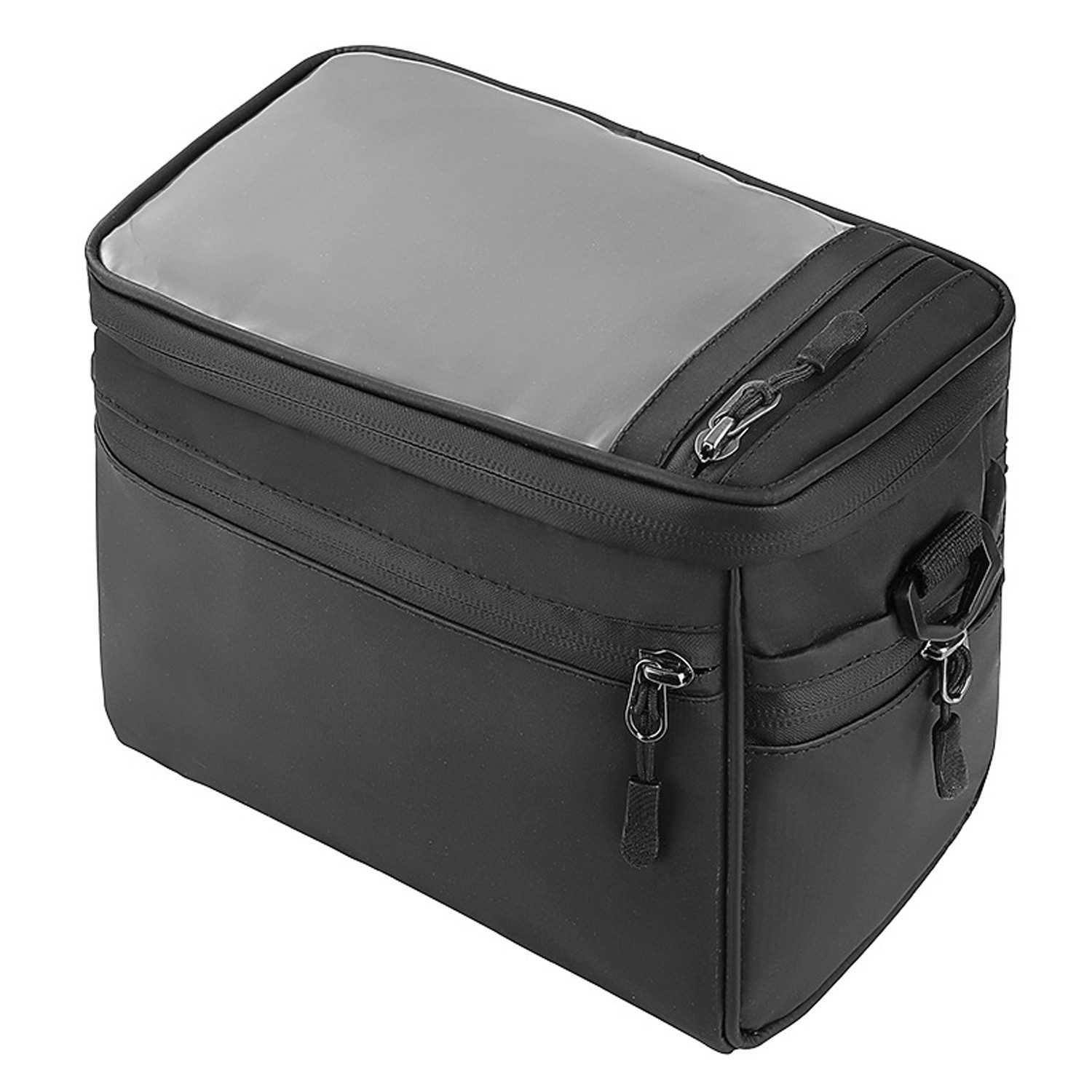 MODFU Fahrradtasche Сумки Lenkertasche Fahrrad Lenker vorne Tasche Fahrradkorb 5L (21x17x13 cm mit Sichtfenster verstellbar Schultergurt 2 Seitentaschen, 1-tlg., Wasserdicht, für alle Handy, Navigation Handytasche für Touchsteuerung), für ebike MTB Rennrad Pendlerreise usw im Freien