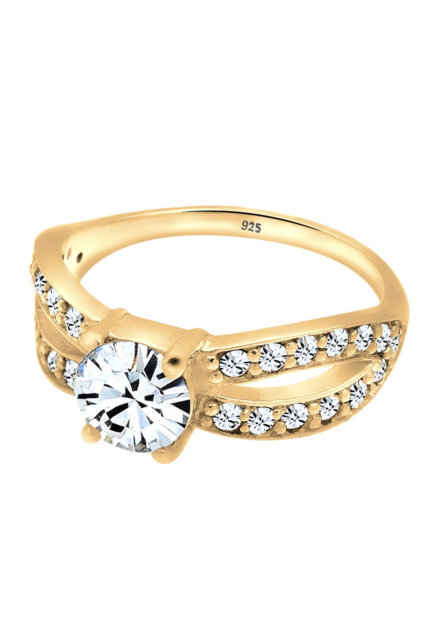 Elli Fingerring Solitär Glamourös Kristall 925 günstig online kaufen