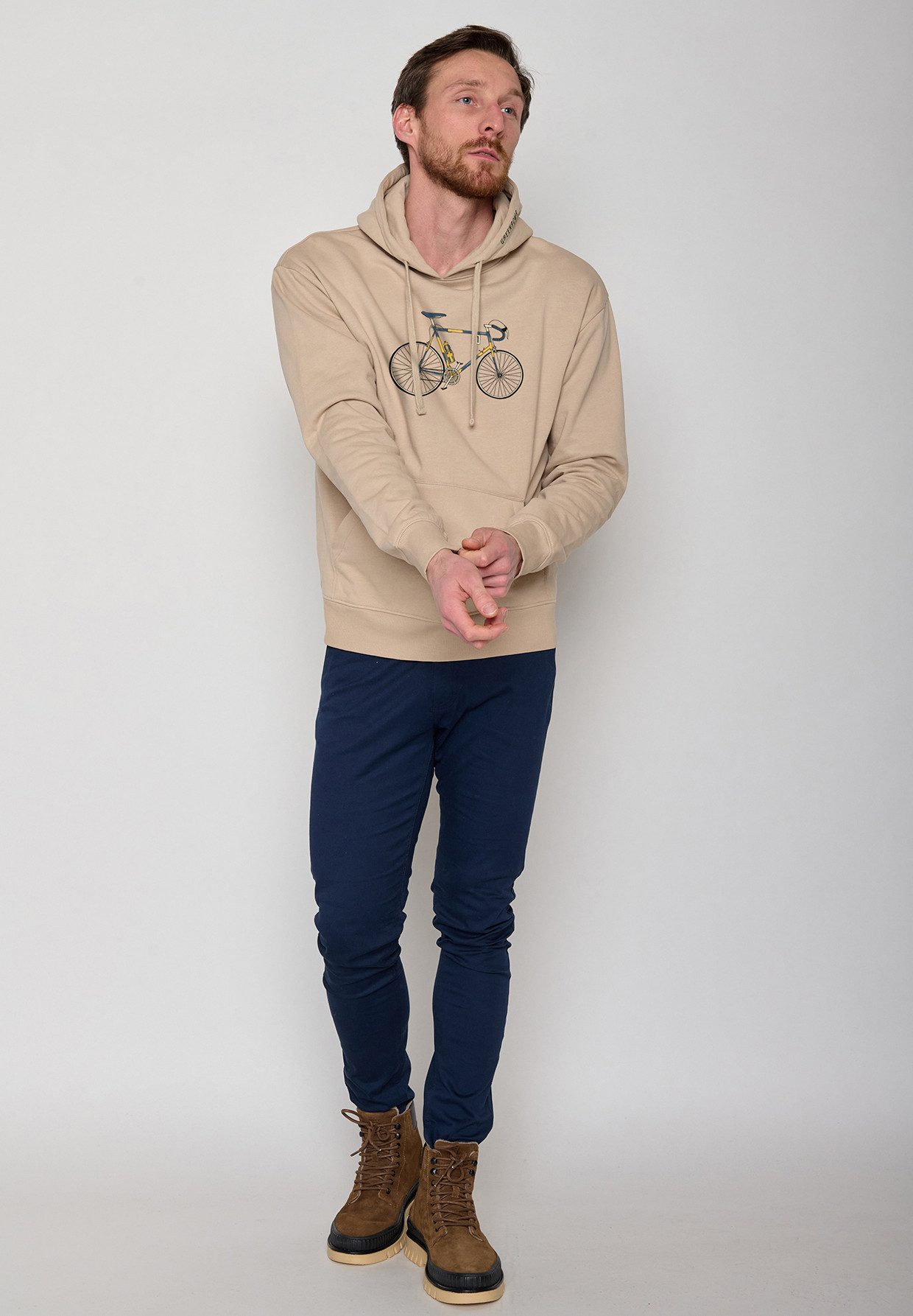 GreenBomb Hoodie Joy Bike Knut Motiv Fahrrad (1) weitgeschnittener Hoodie, Oversize, aufgesetzte Fronttasche