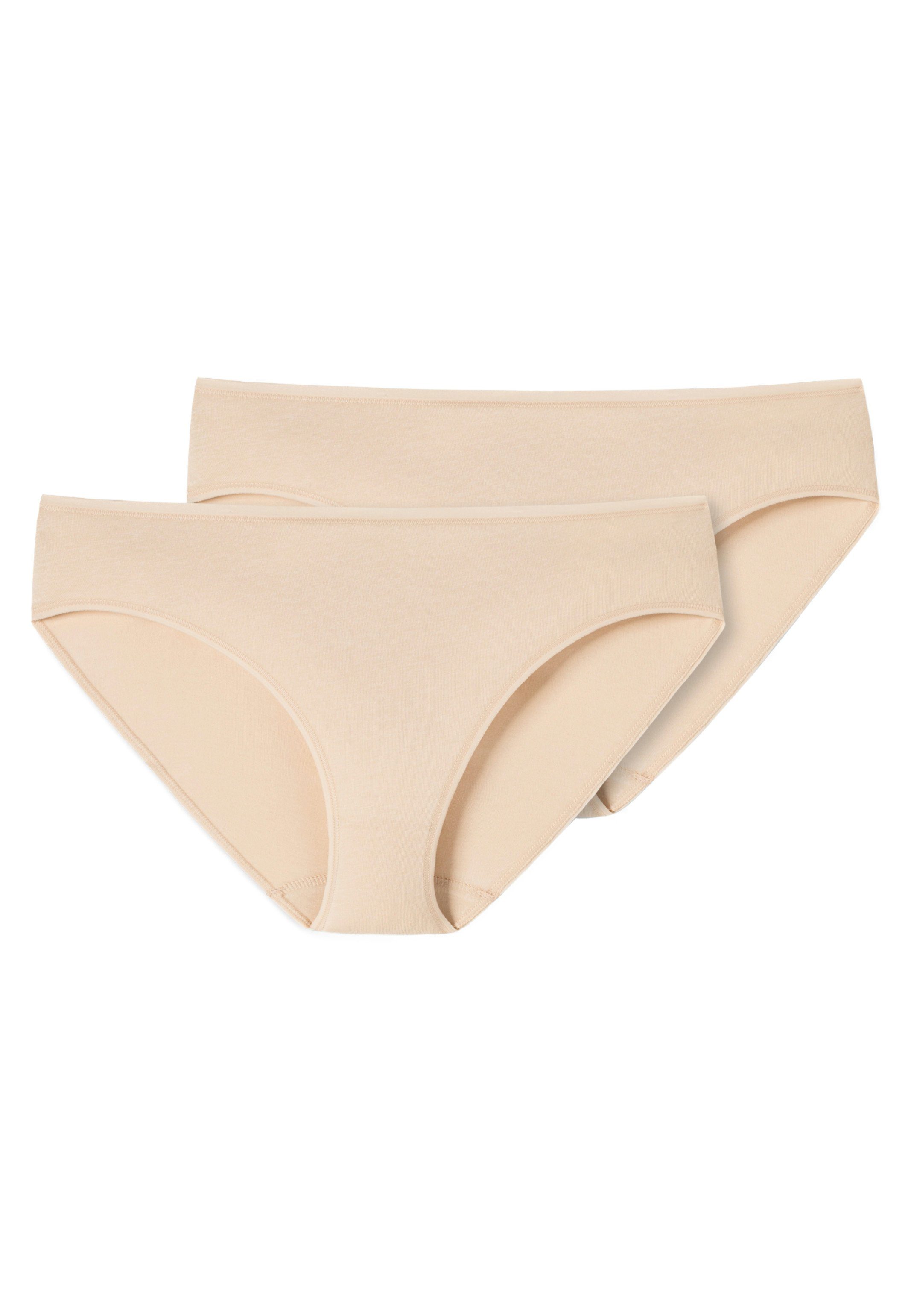 Schiesser Tai-Slip 2er Pack und Organic Bund flache Cotton Baumwolle 95/5 (Spar-Set, Slip - Besonders 2-St) supersofter Nähte Tai Sand 