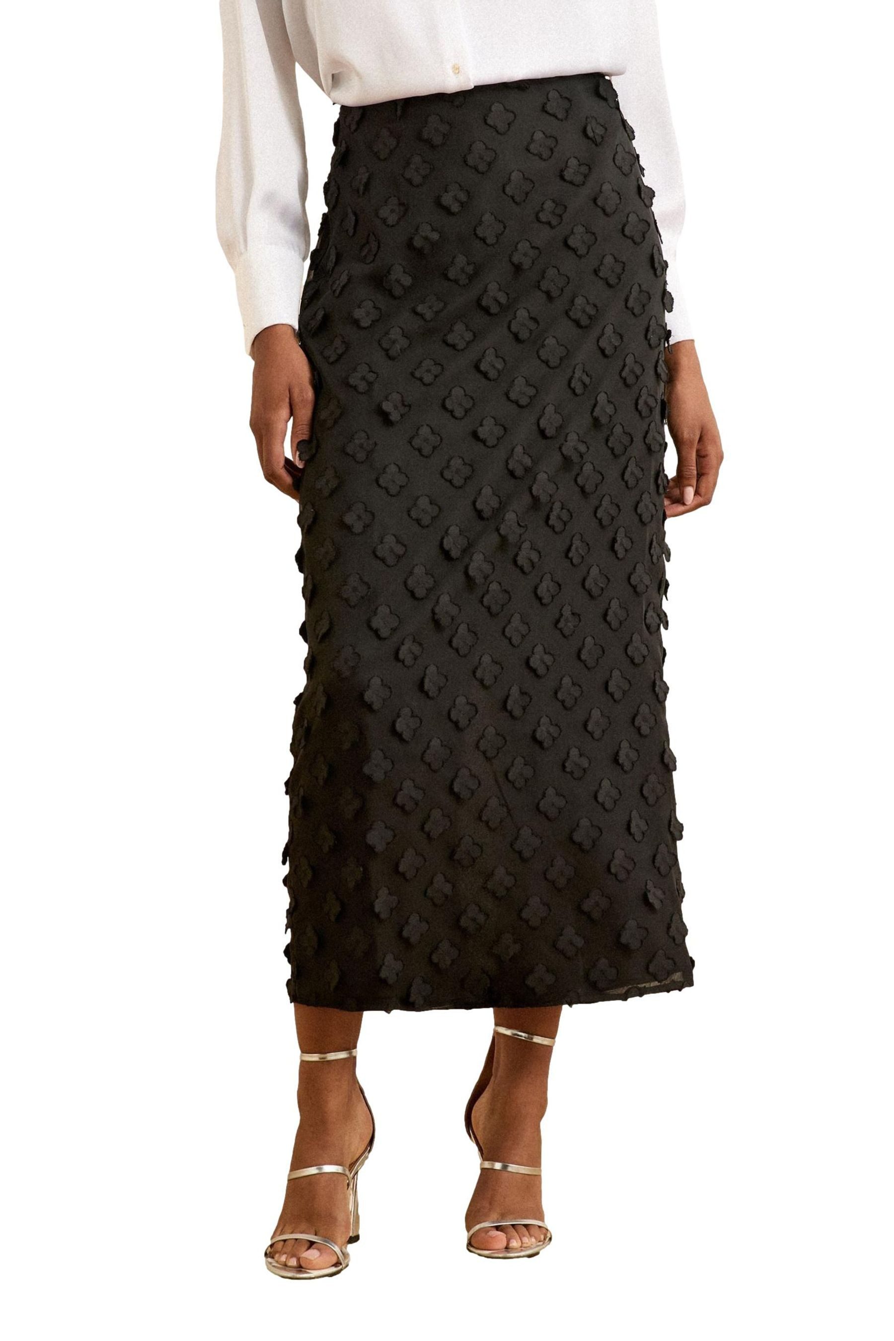 Love & Roses Midirock Love & Roses Midirock mit Schlitz, Petite (1-tlg)