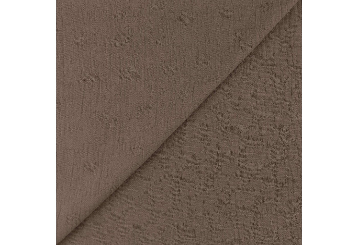 Thumbnail - maDDma Stoff Musselin Jacquard Double Gauze ab 1m x 1,4m Double Face Design, graubraun