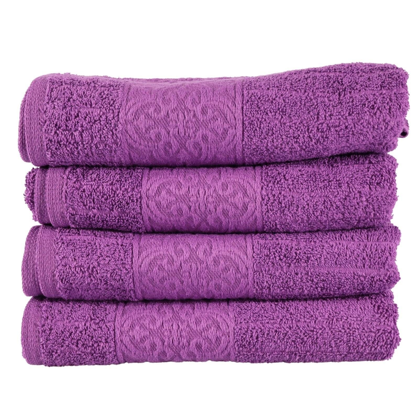 - Duschhandtuch Handtuch Plentyfy Handtuch Baumwolle, - Handtücher Frottee (4-St), 4teilig Badetuch 100% Set aus Set