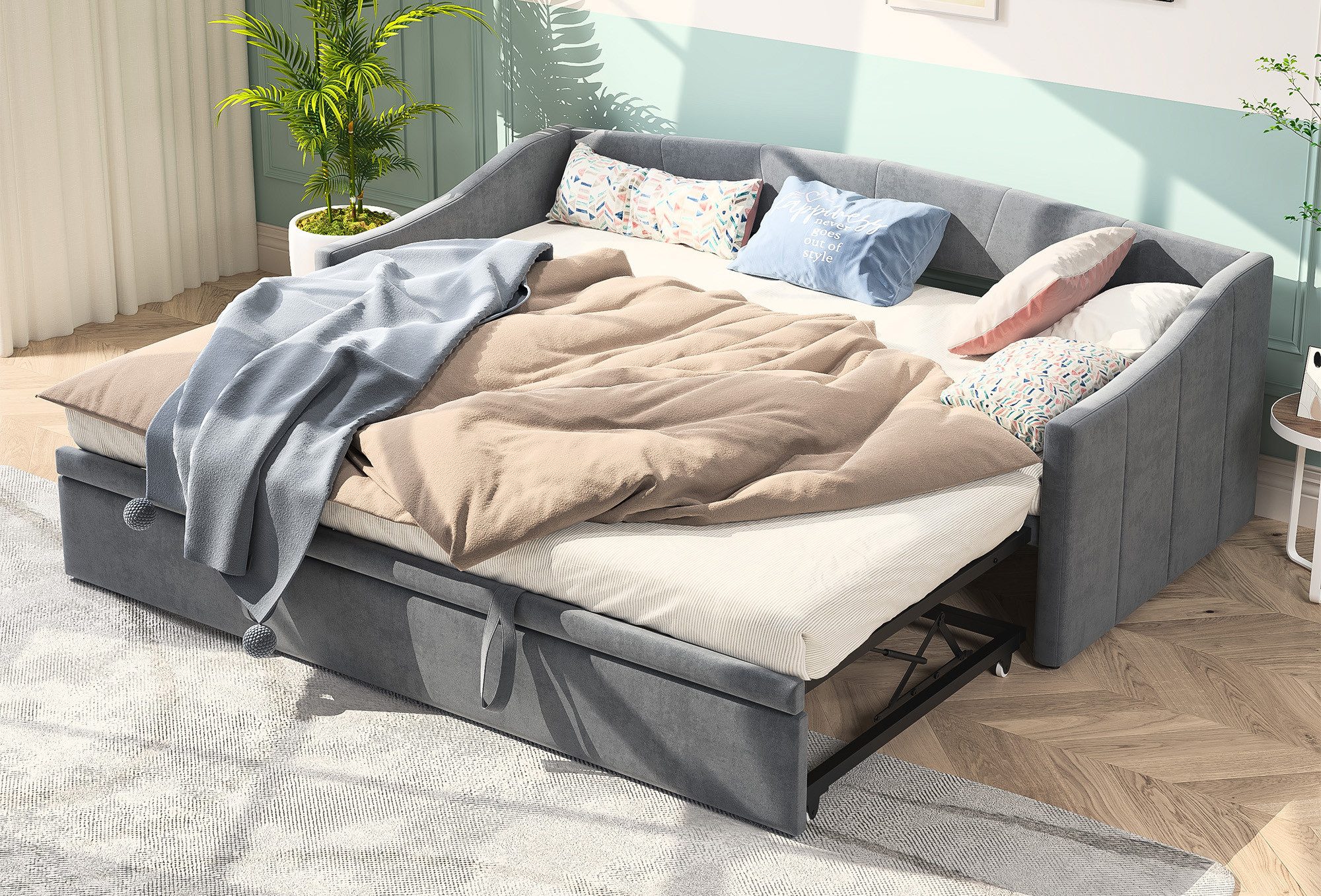 FUROKOY Schlafsofa Daybett Tagesbett Polsterbett Ausziehbares mit Bettfunkt günstig online kaufen