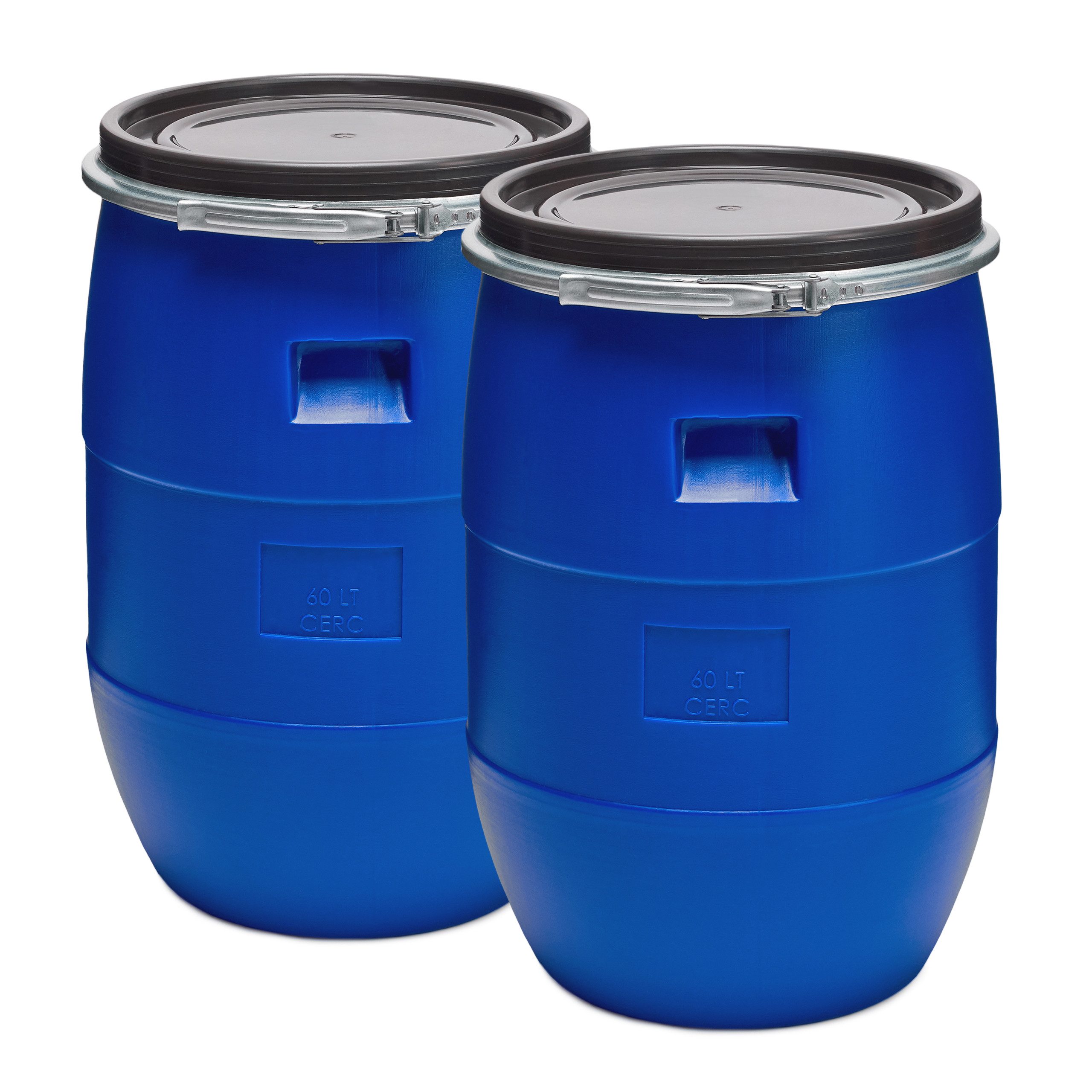 Garronda Regentonne Set 60 Liter Weithalsfass HDPE Lebensmittel Fass mit Deckel GD-0122, 60 l, (2-tlg), BPA-Frei