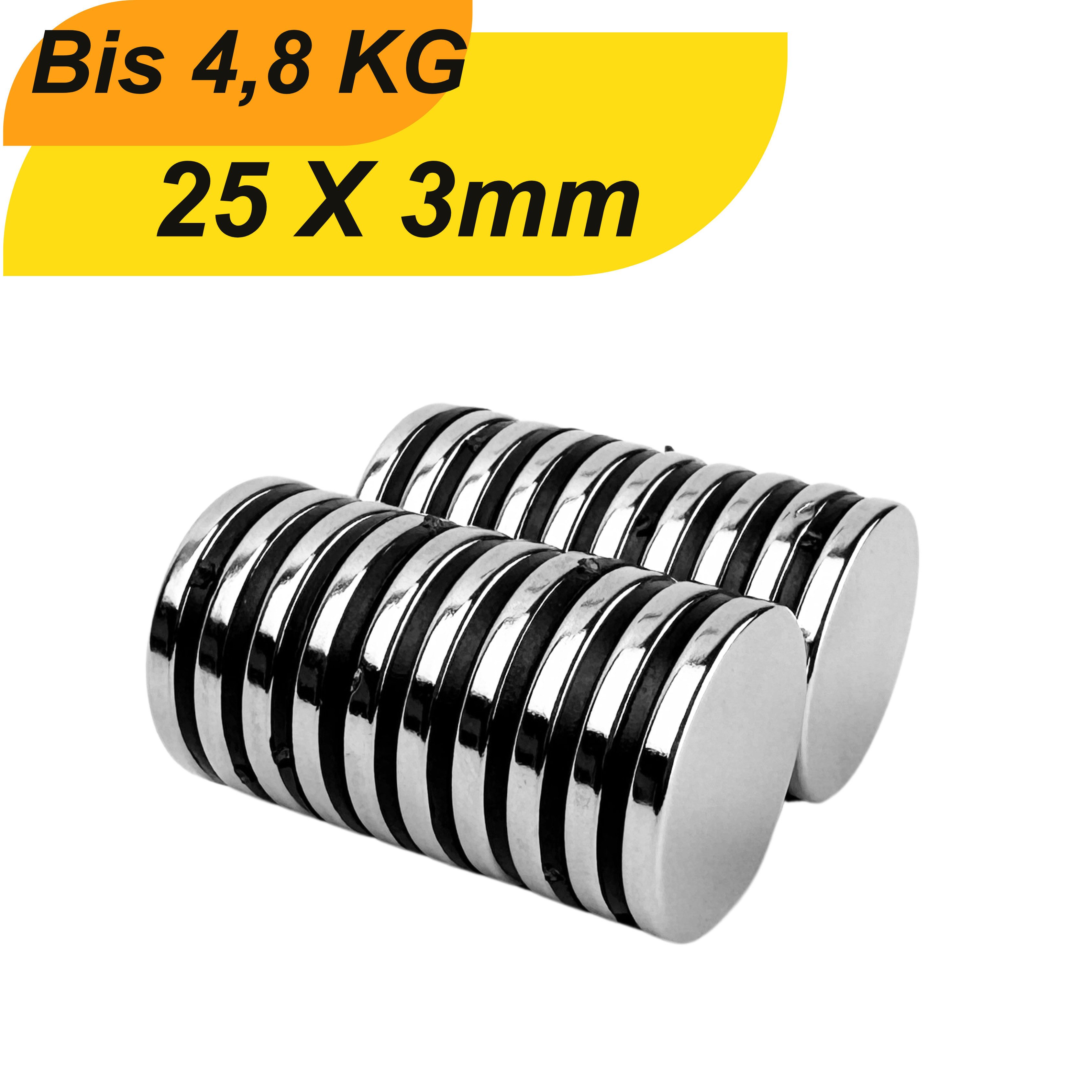 Magnet Neodym Magnet 25x3 mm Supermagnete hoher Haltekraft Scheibenmagnet